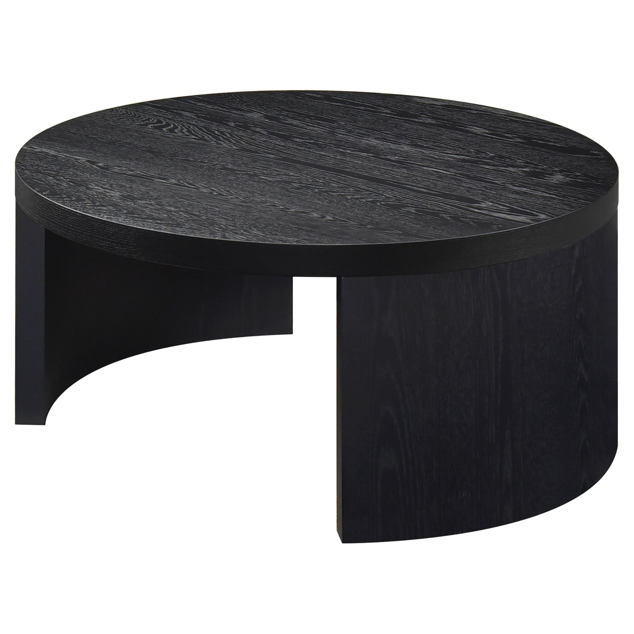 Sweeney 39-inch Round Wood Occasional Cocktail Coffee Table Black — view 3