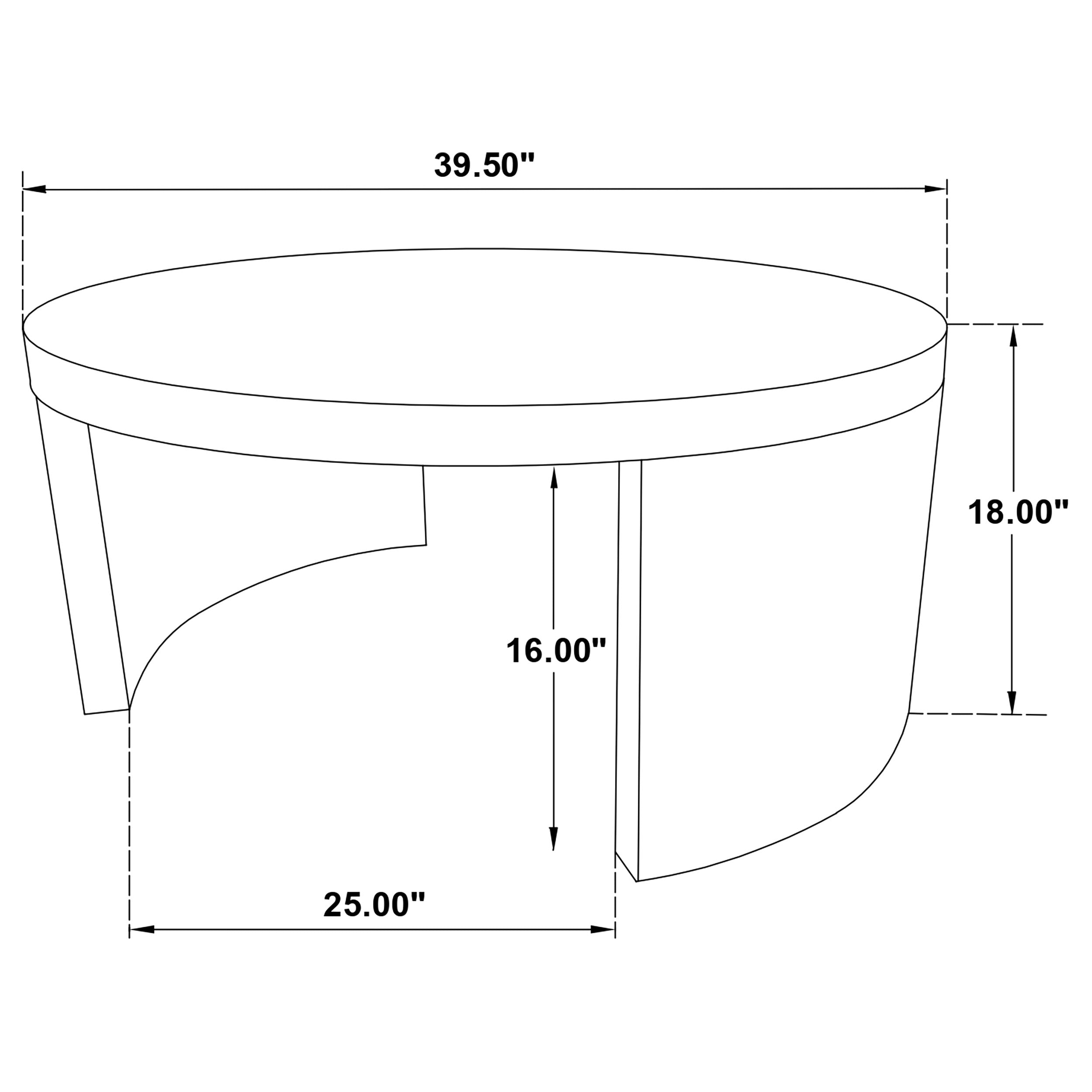 Sweeney 39-inch Round Wood Occasional Cocktail Coffee Table Black — view 5