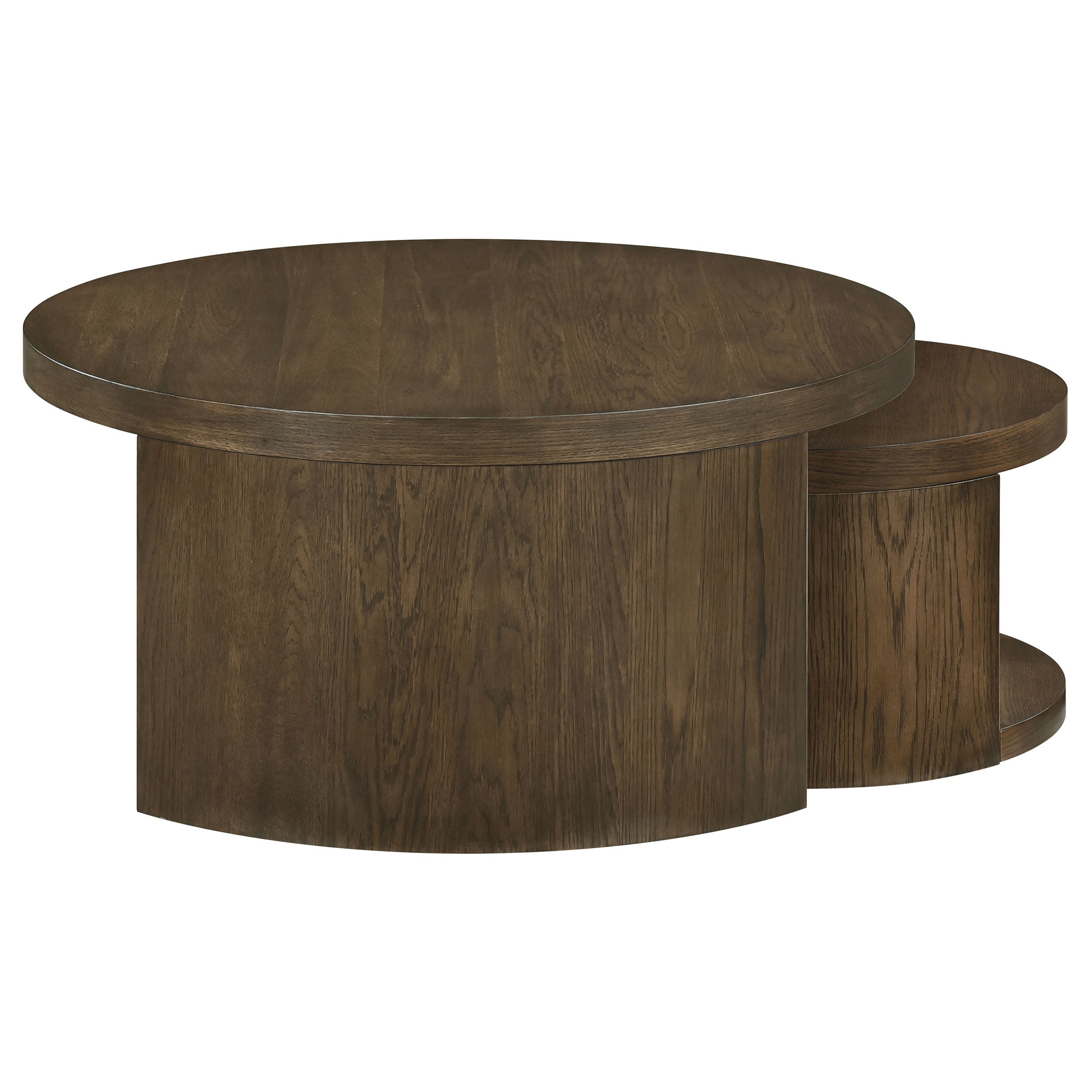 Sweeney 2-piece Round Wood Occasional Nesting Table Set Dark Walnut — view 5