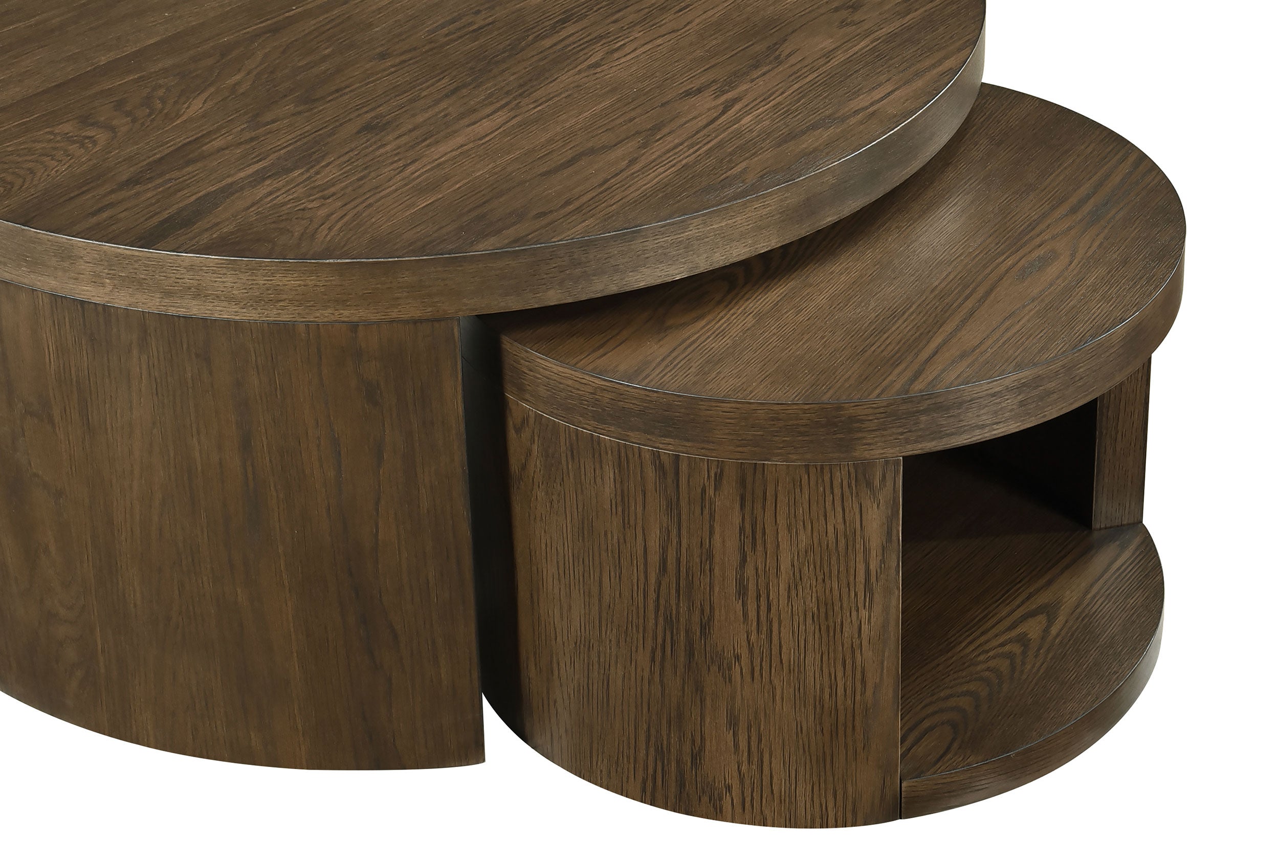 Sweeney 2-piece Round Wood Occasional Nesting Table Set Dark Walnut — view 6
