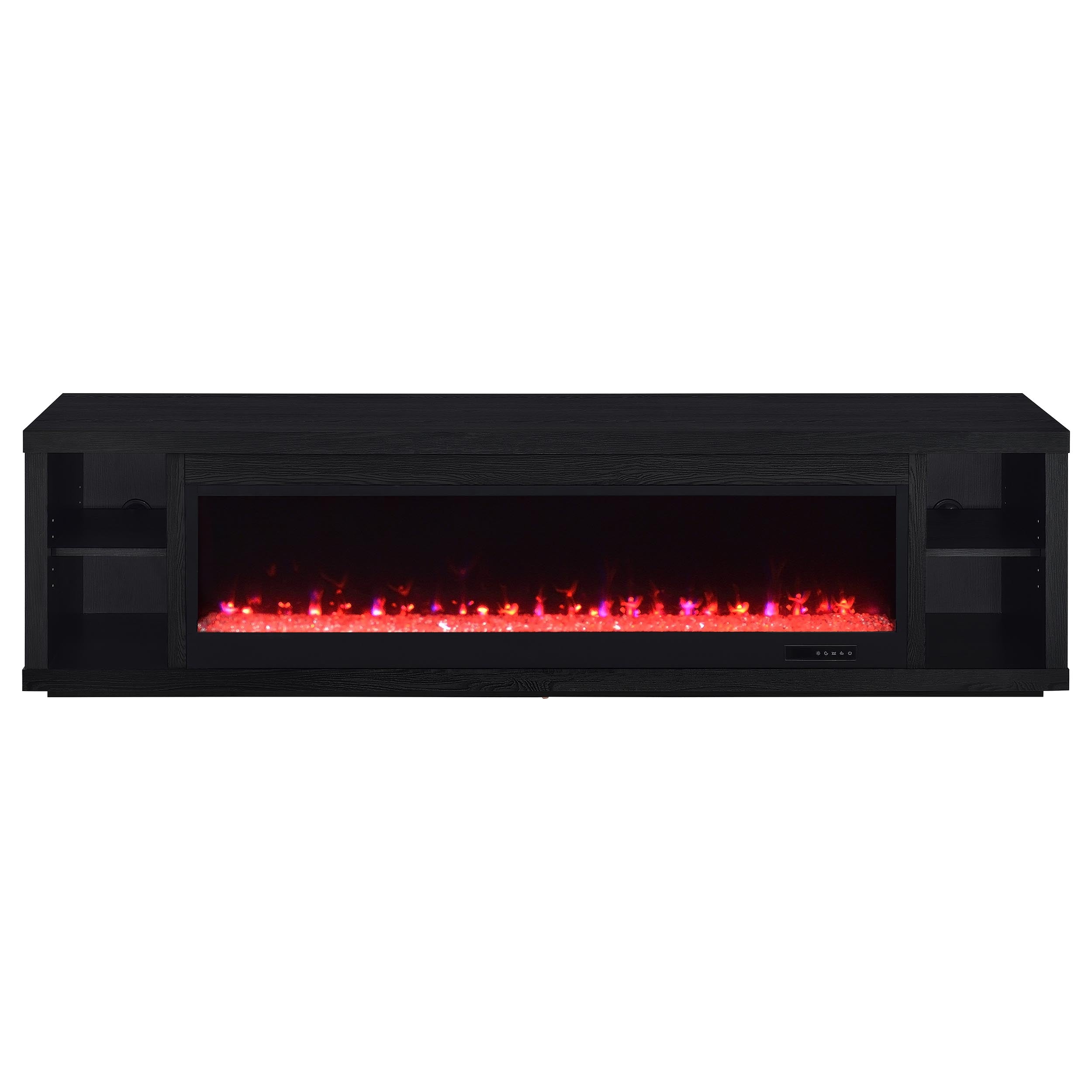 Deiter 79-inch TV Stand Fireplace Media Console Black — view 4