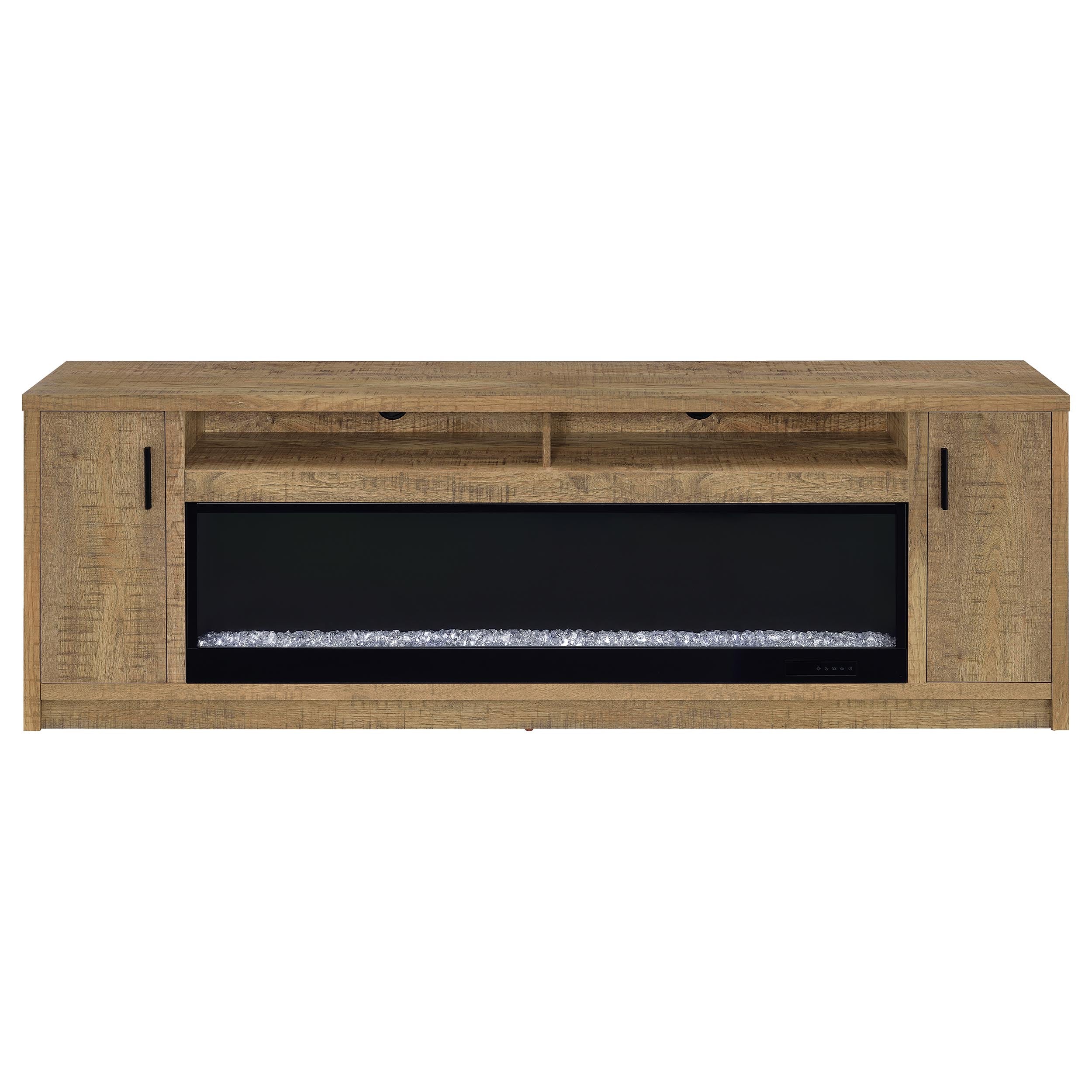 Eddy 79-inch 2-door TV Stand Fireplace Media Console Mango — view 4