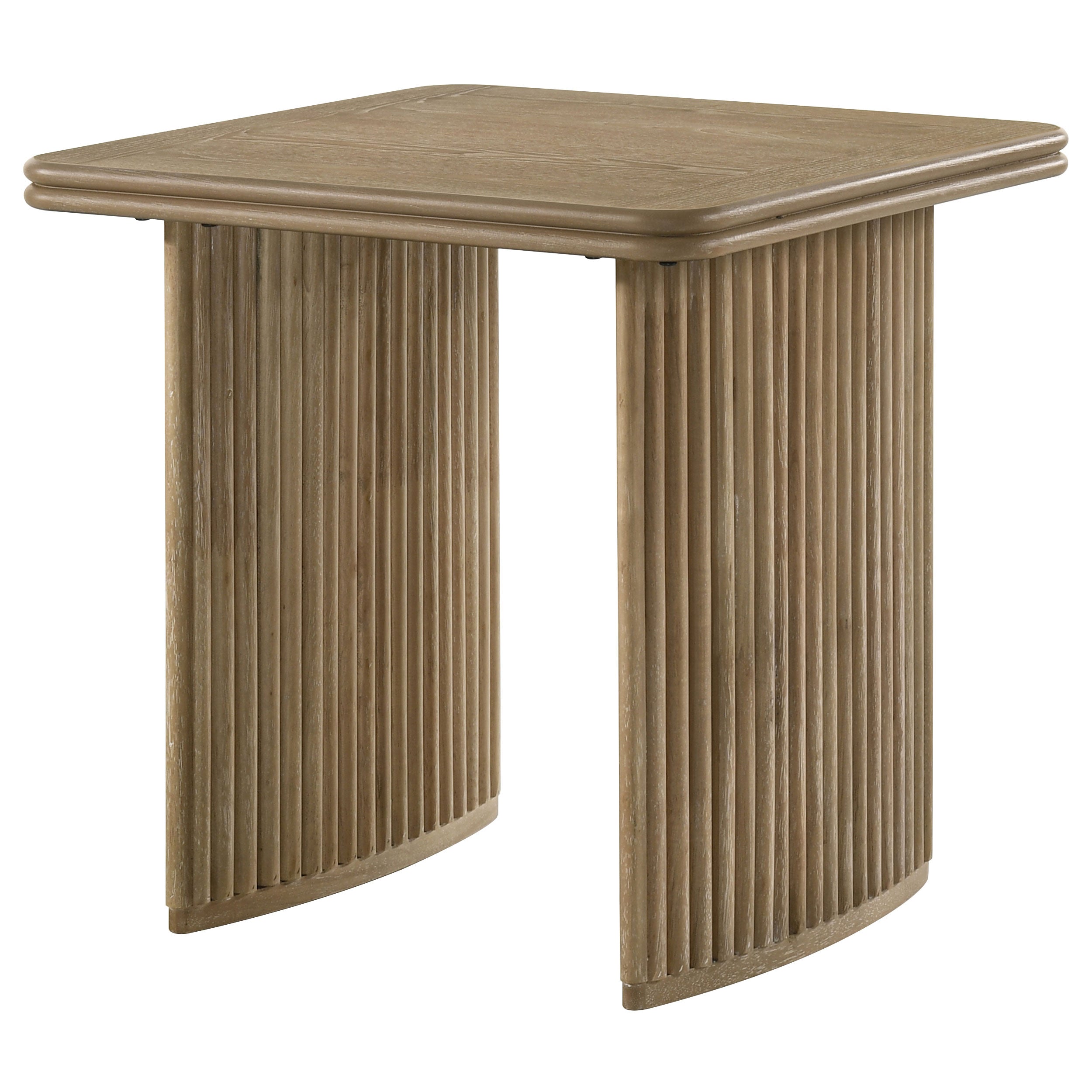 Adina Square Wood Side End Table Distressed Light Brown — view 4