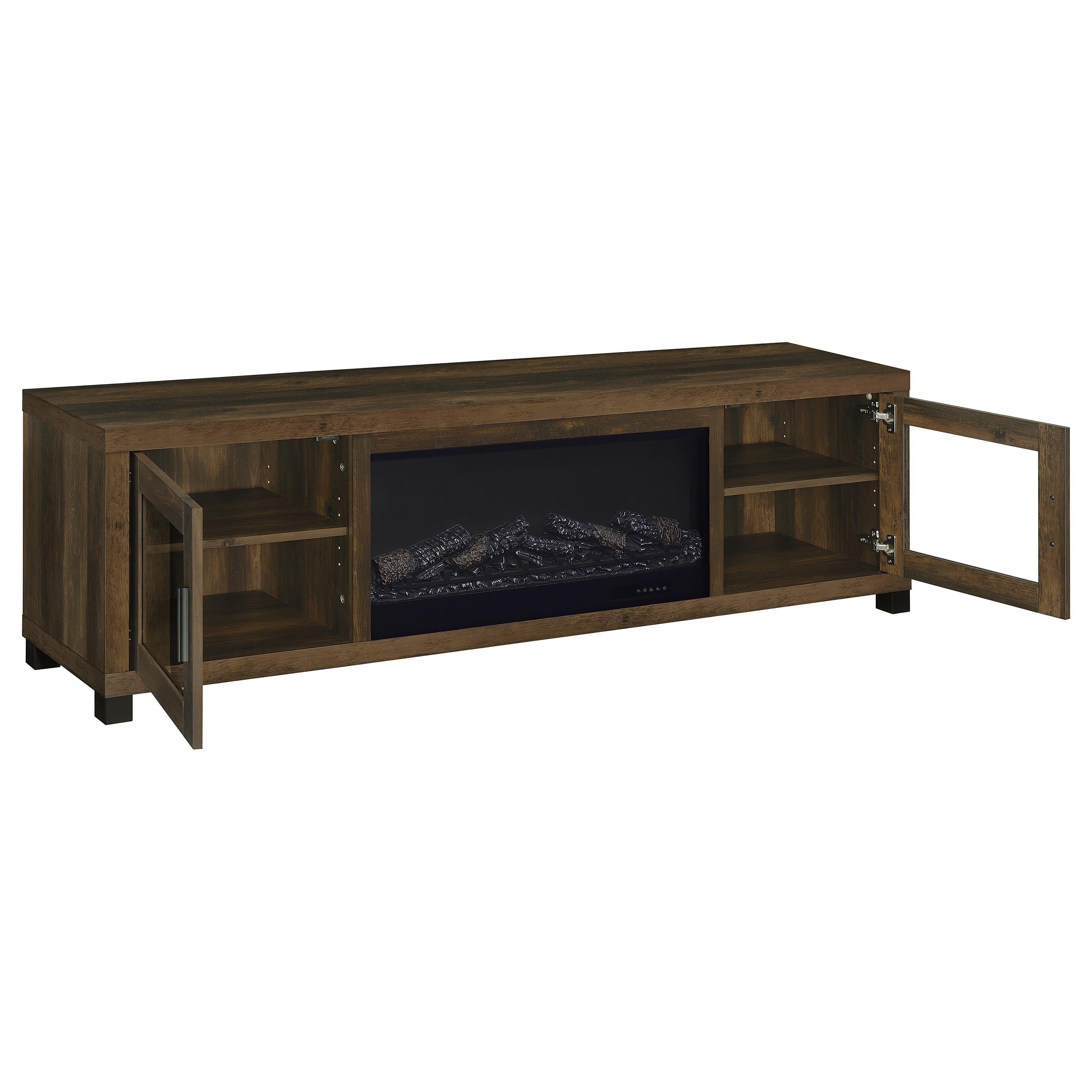 Havering 71-inch TV Stand Fireplace Media Console Dark Pine — view 3