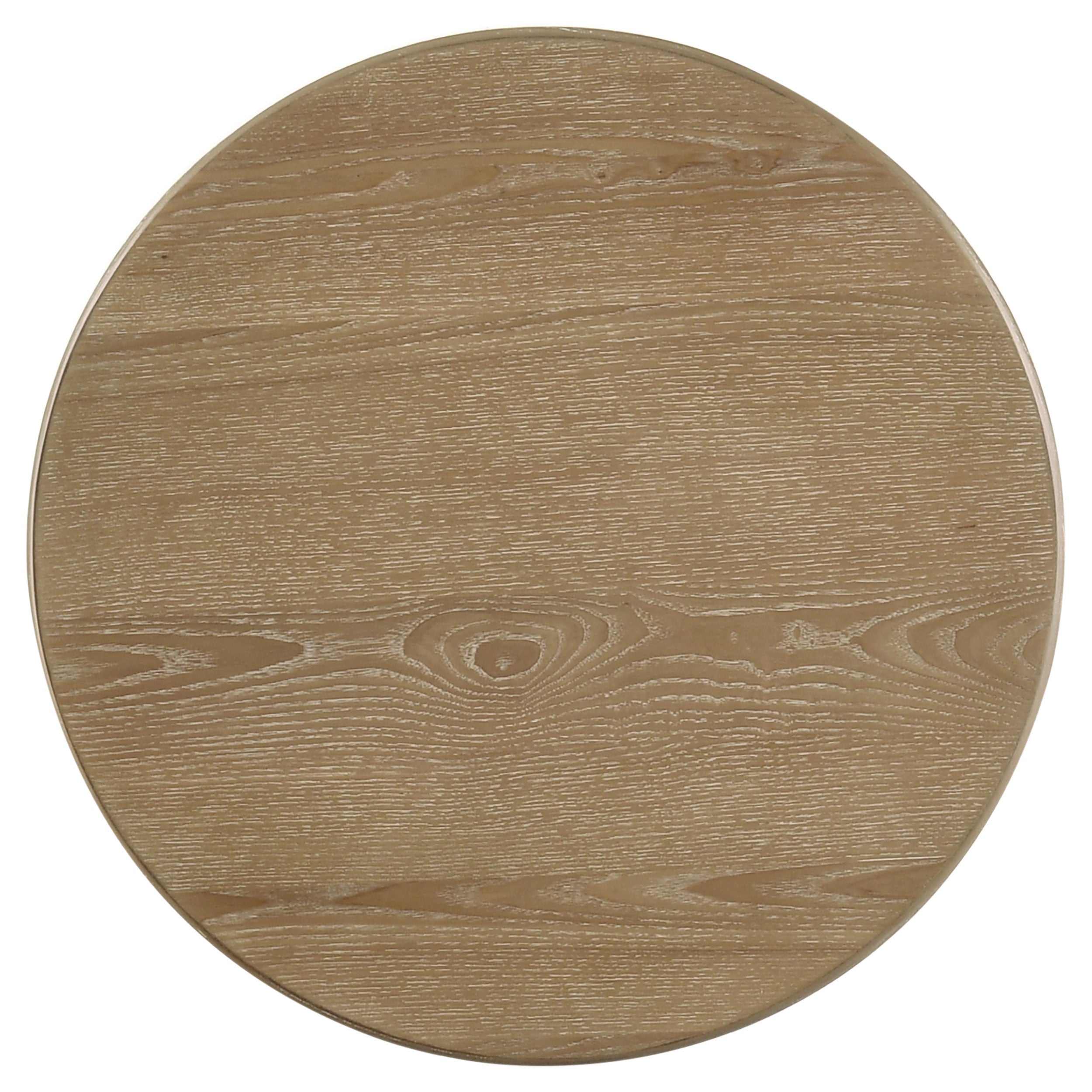 Adina Round Wood Side End Table Distressed Light Brown — view 5