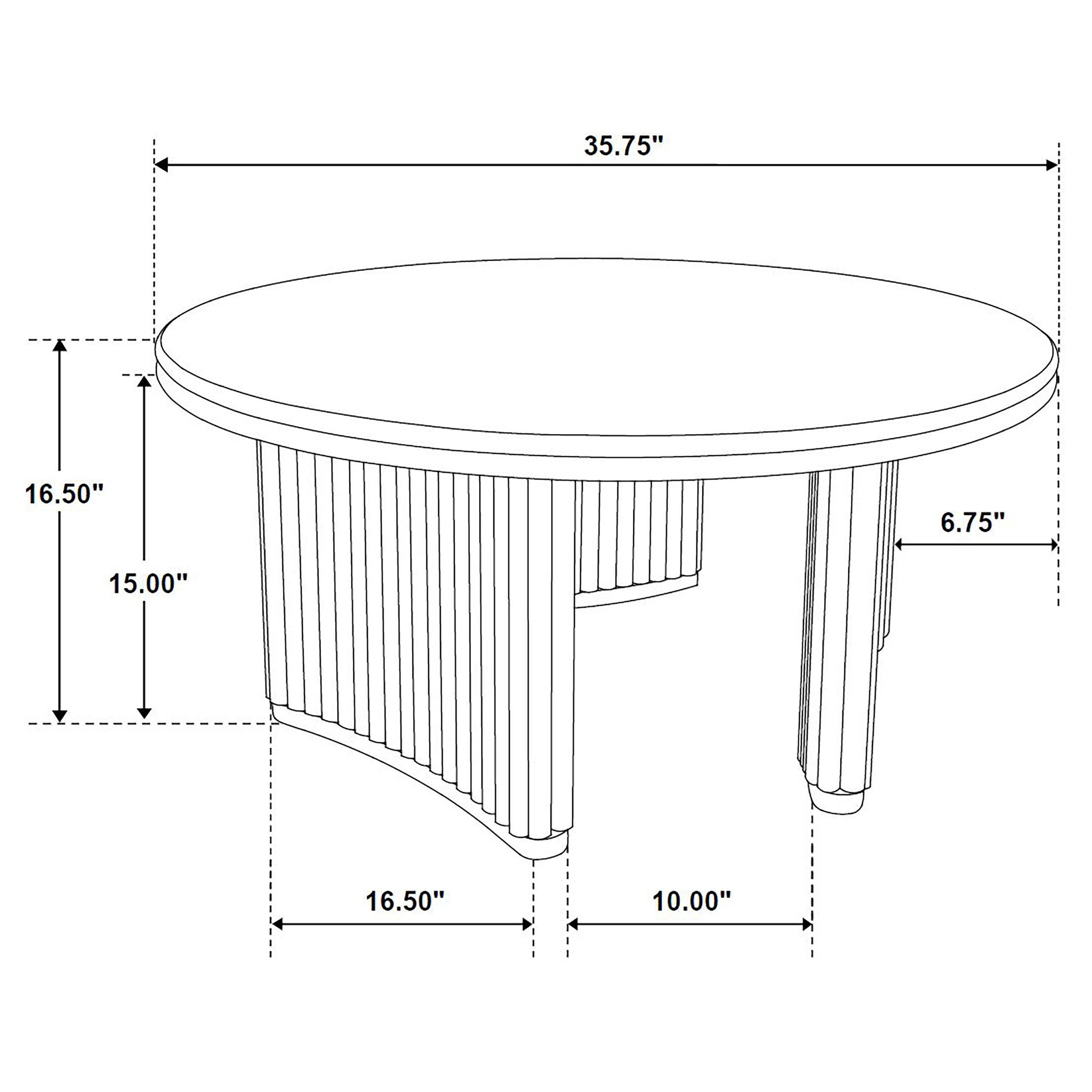 Adina 36-inch Round Wood Coffee Table Distressed Light Brown — view 7