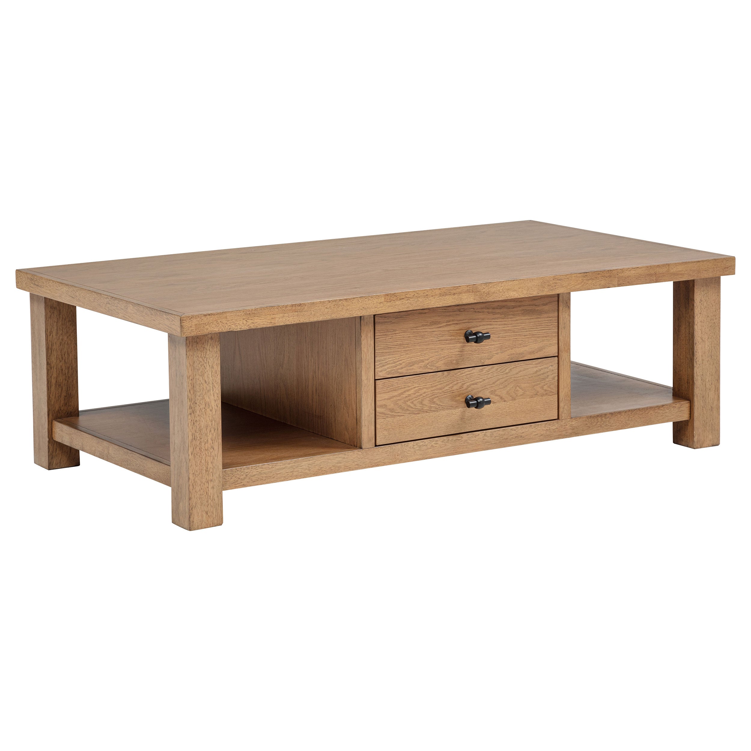 Beasley 2-Drawer Wood Coffee Table Golden Oak — view 1