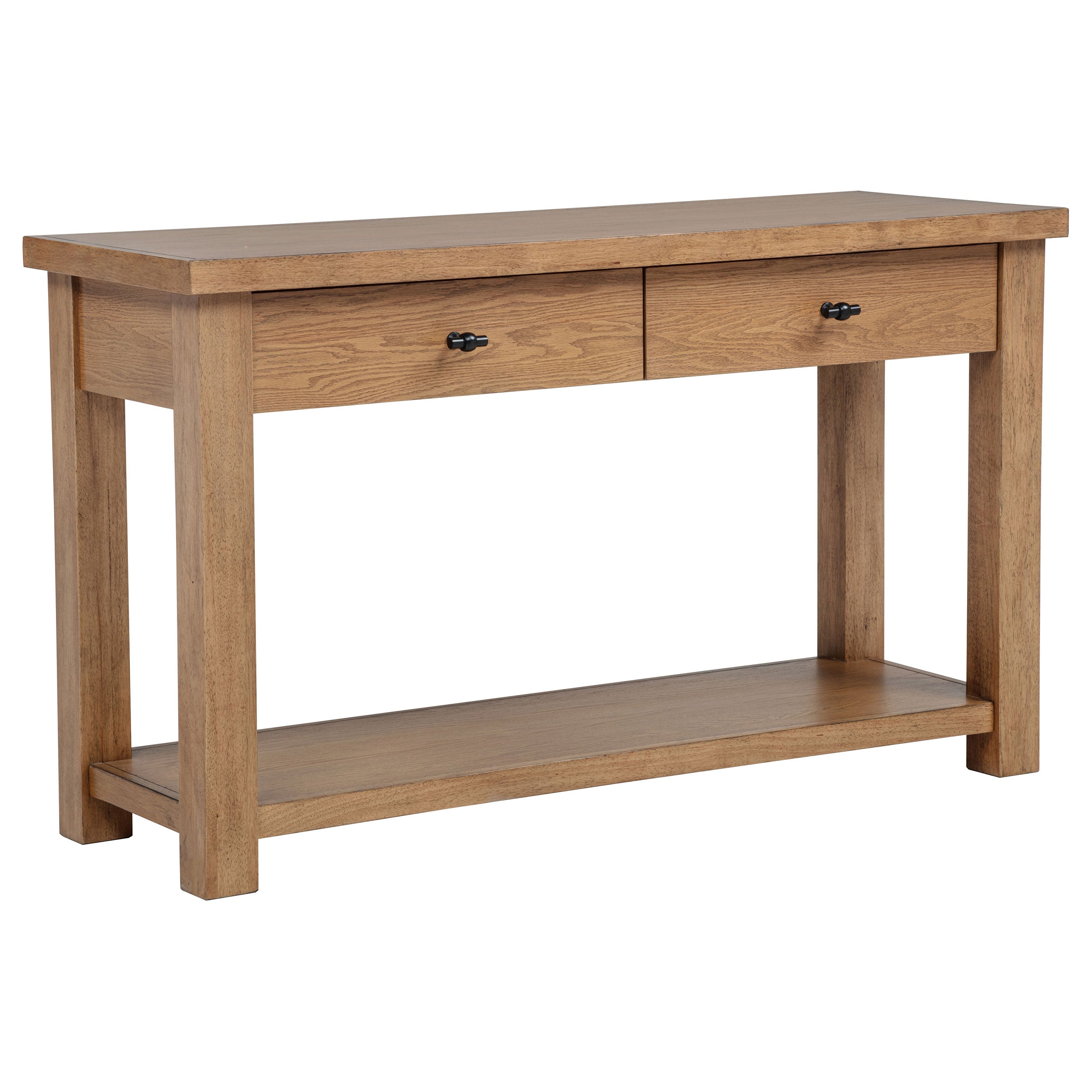 Beasley 2-Drawer Wood Console Table Golden Oak — view 1