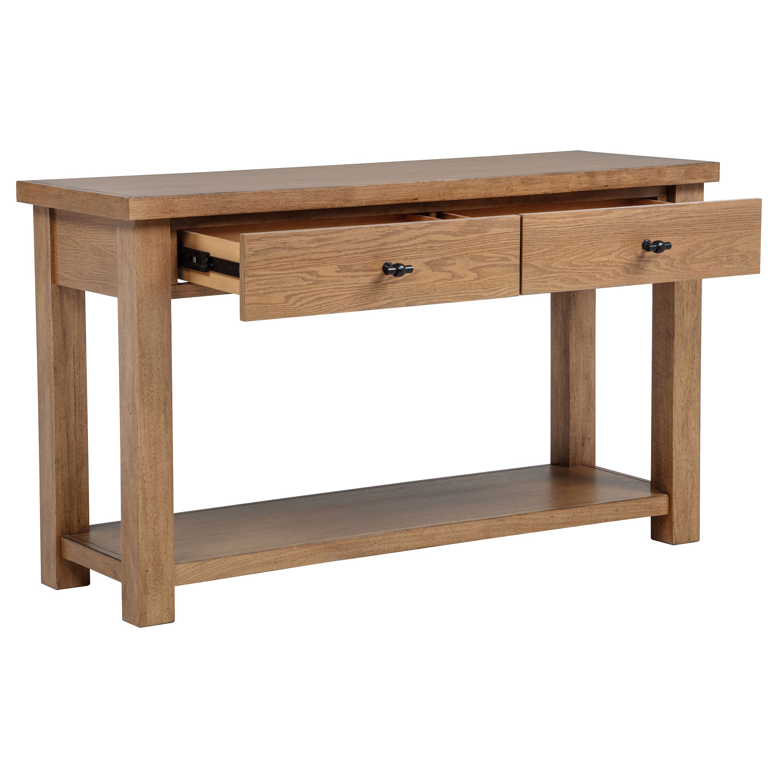 Beasley 2-Drawer Wood Console Table Golden Oak — view 3