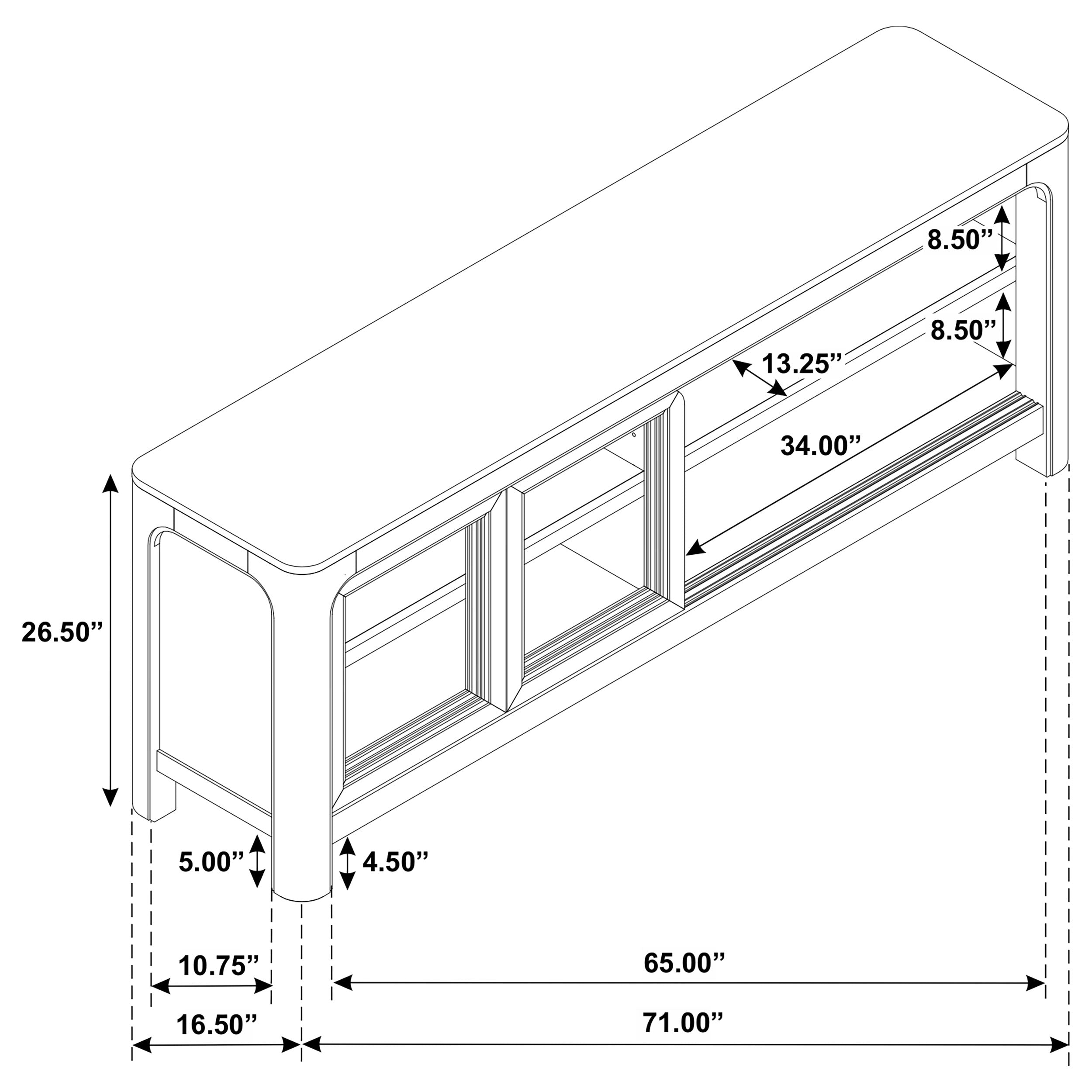 Solano 71-inch 2-door TV Stand Media Console Weathered Mango — view 13