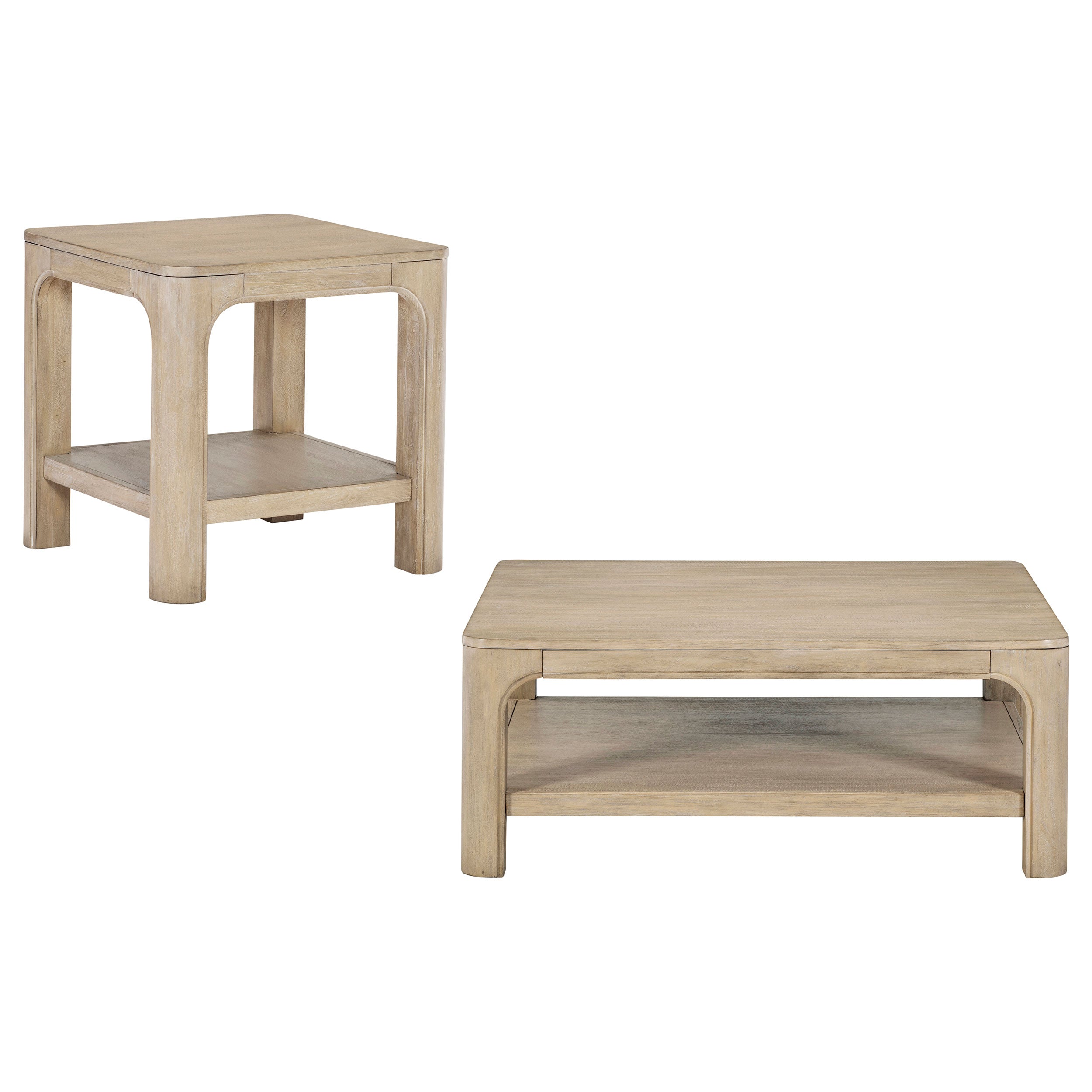 Solano 2-piece Square Coffee Table Set Weathered Mango — view 2