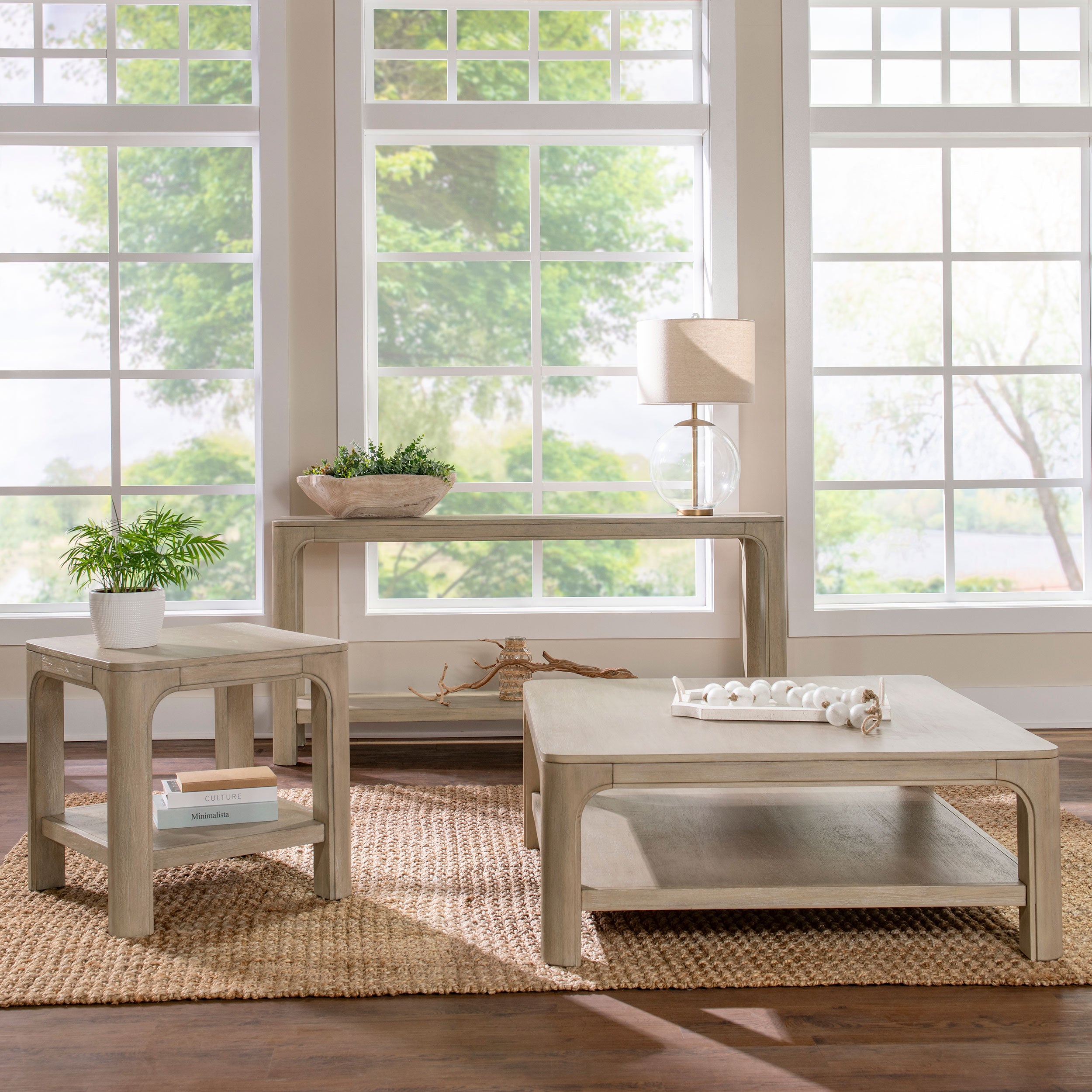 Solano Square Wood Cocktail Coffee Table Weathered Mango — view 8