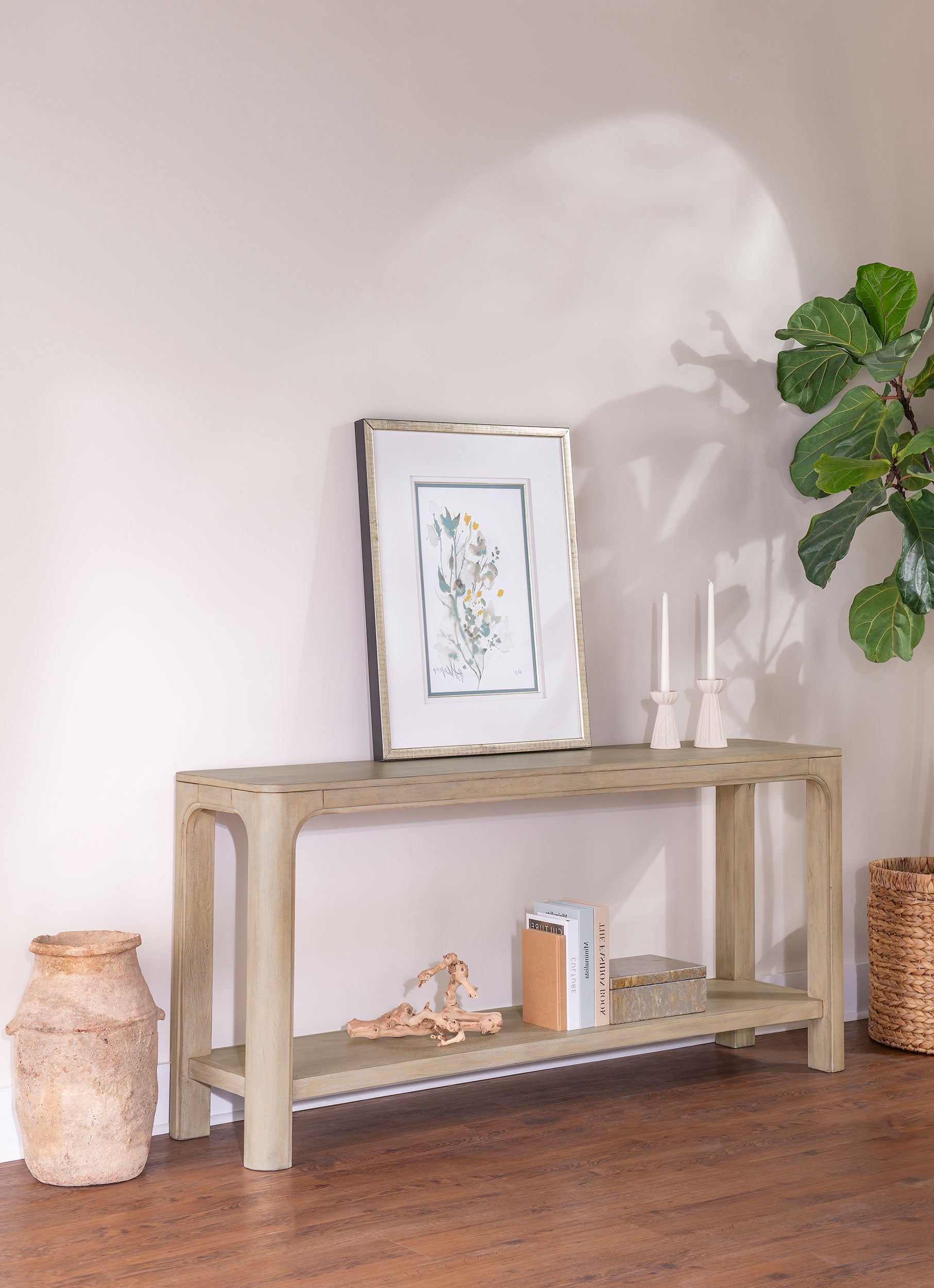 Solano 64-inch Entryway Console Sofa Table Weathered Mango — view 2