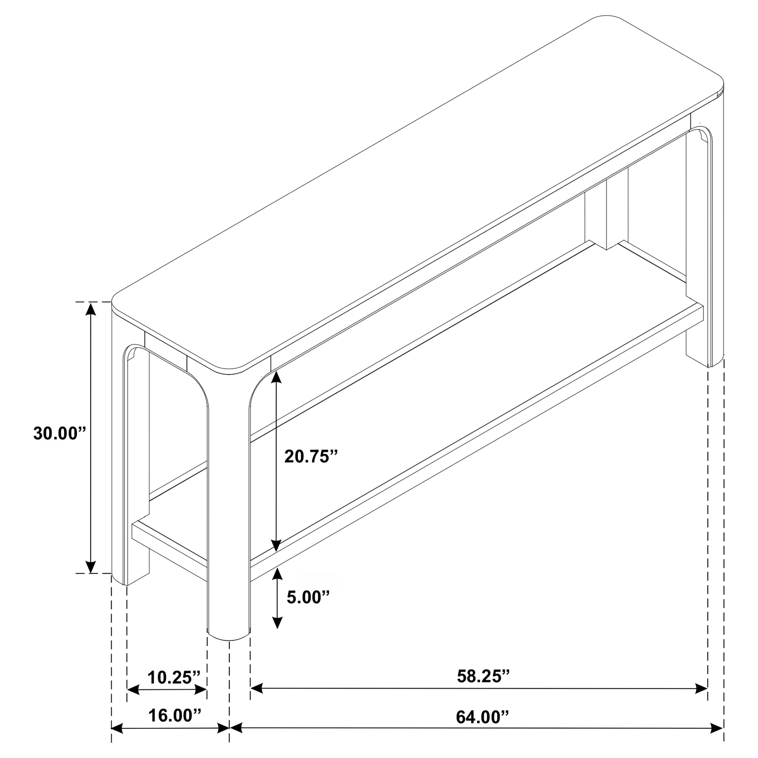 Solano 64-inch Entryway Console Sofa Table Weathered Mango — view 8