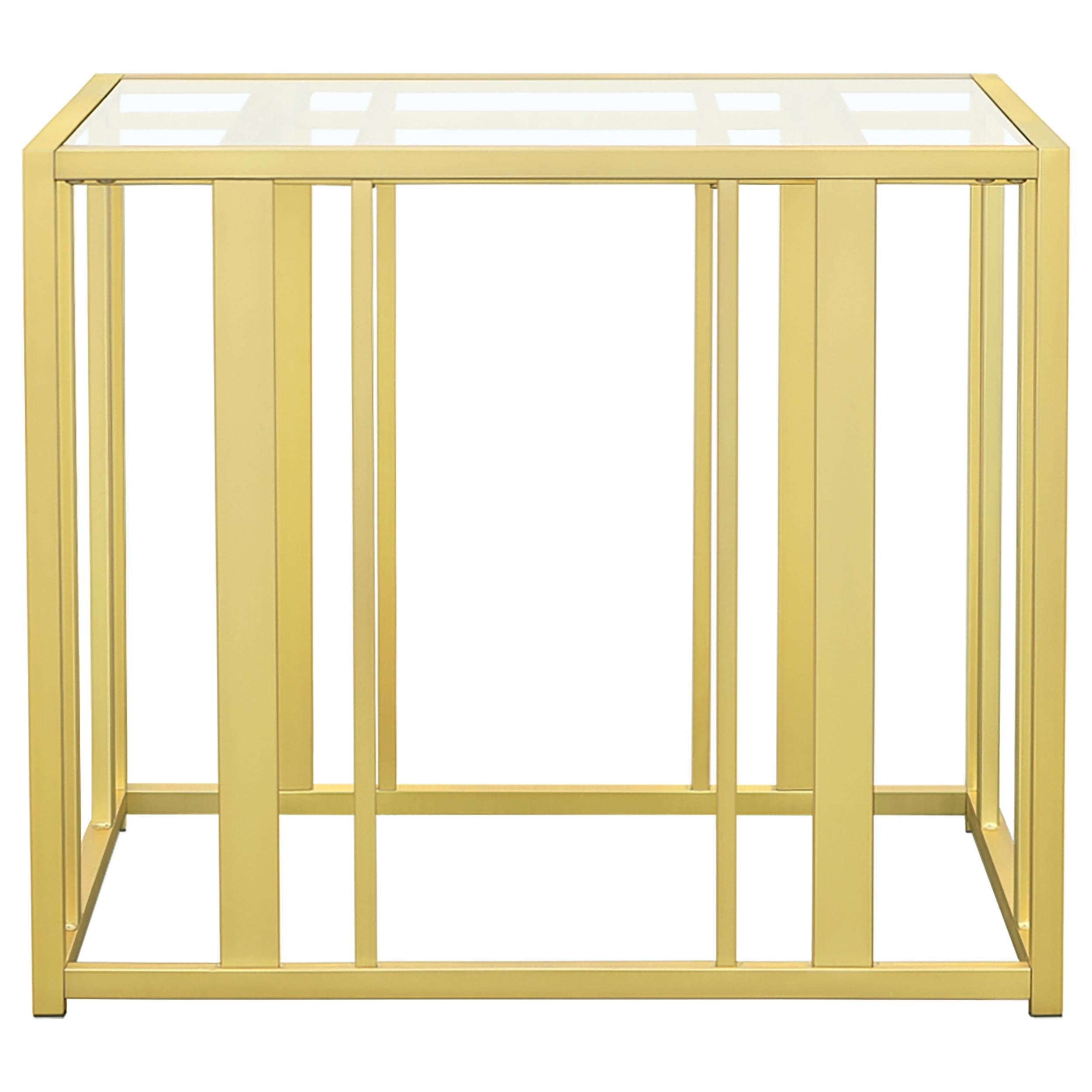 Adri 3-piece Coffee and End Table Set Matte Brass — view 4