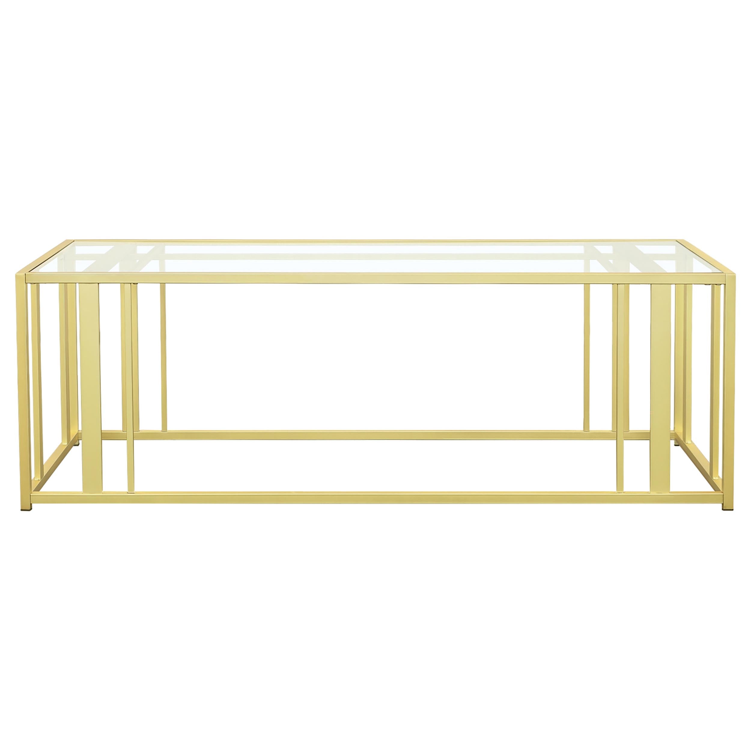 Adri 3-piece Coffee and End Table Set Matte Brass — view 7