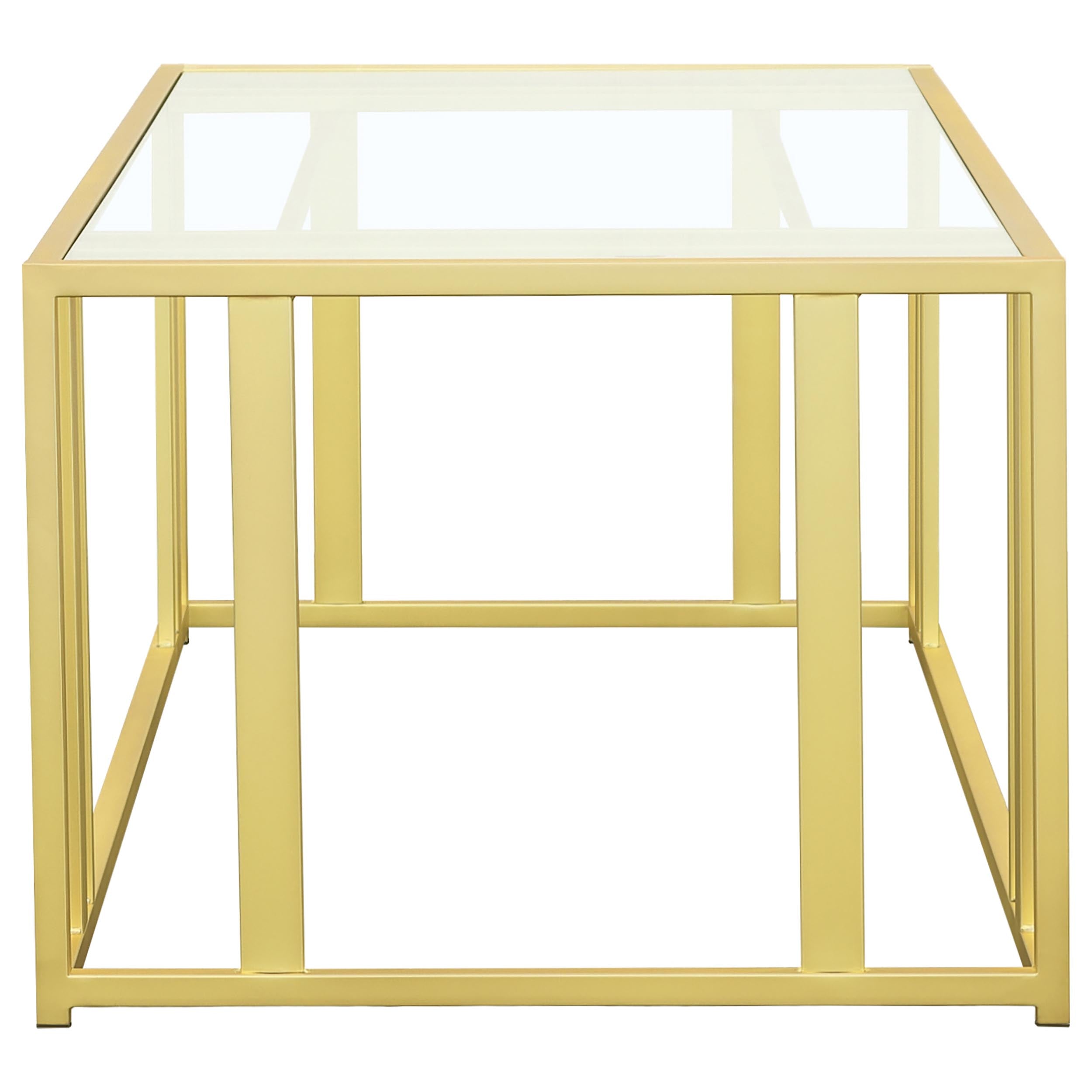 Adri 3-piece Coffee and End Table Set Matte Brass — view 8