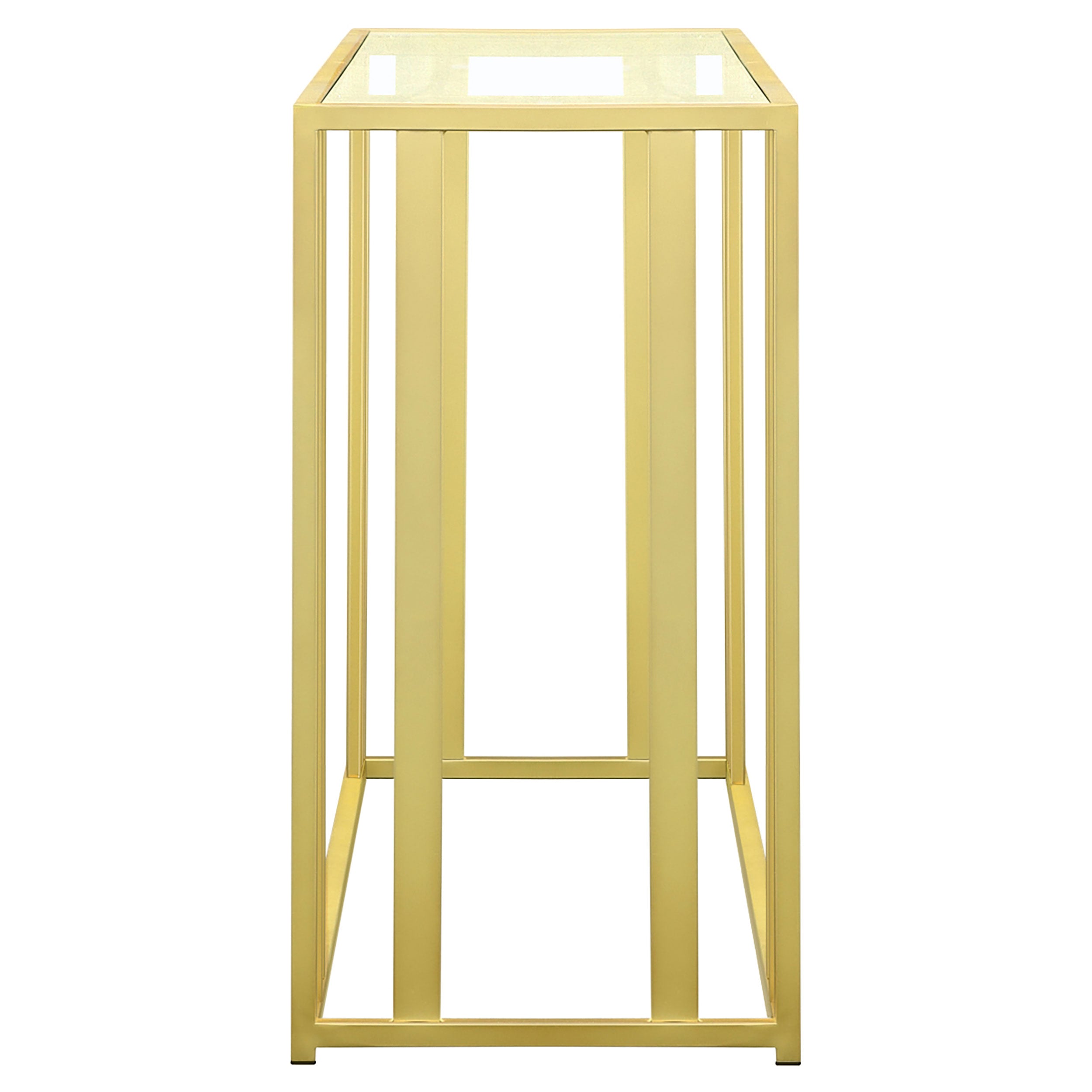 Adri Glass Top Entryway Console Table Matte Brass — view 5