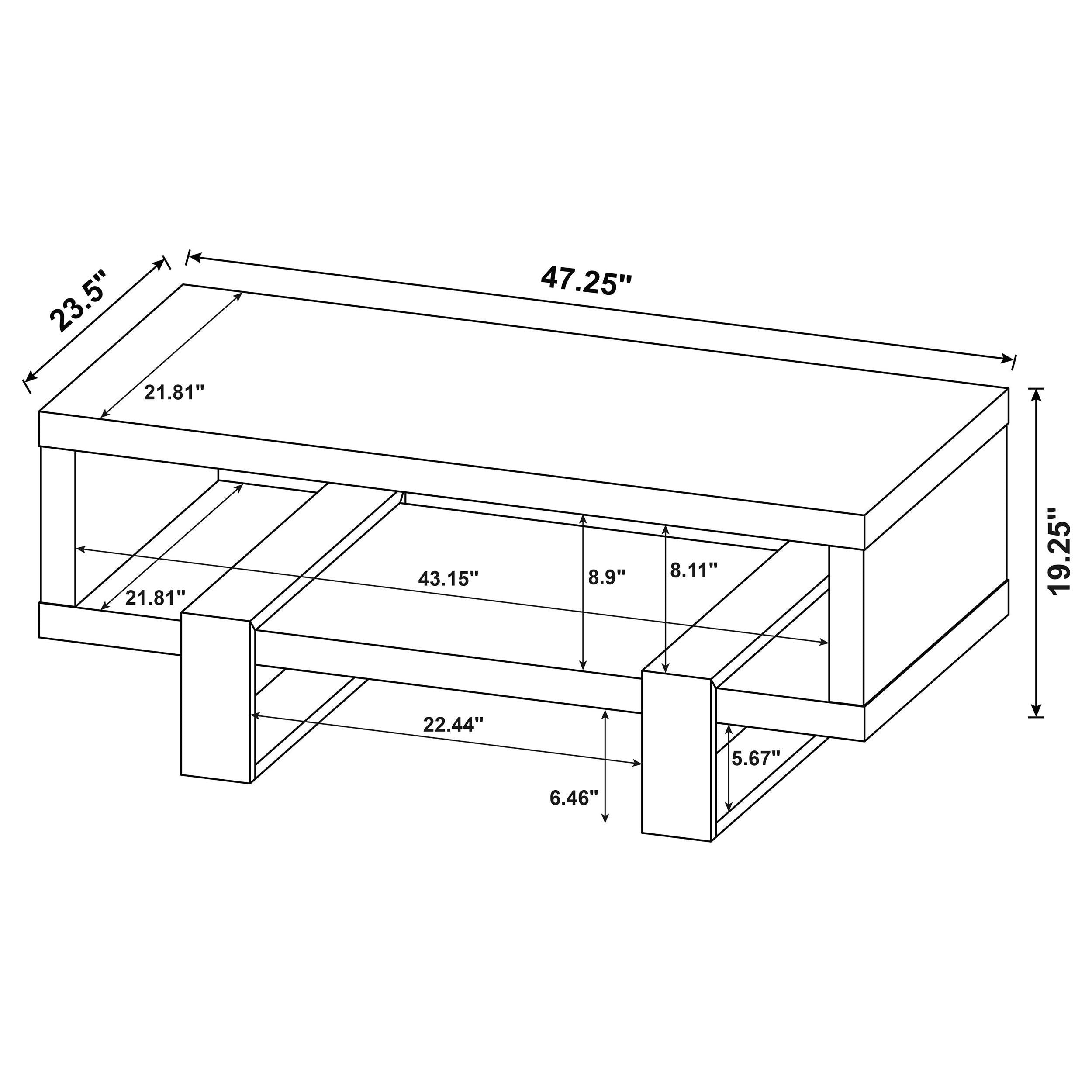 Dinard Engineered Wood Cocktail Coffee Table Mango — view 8