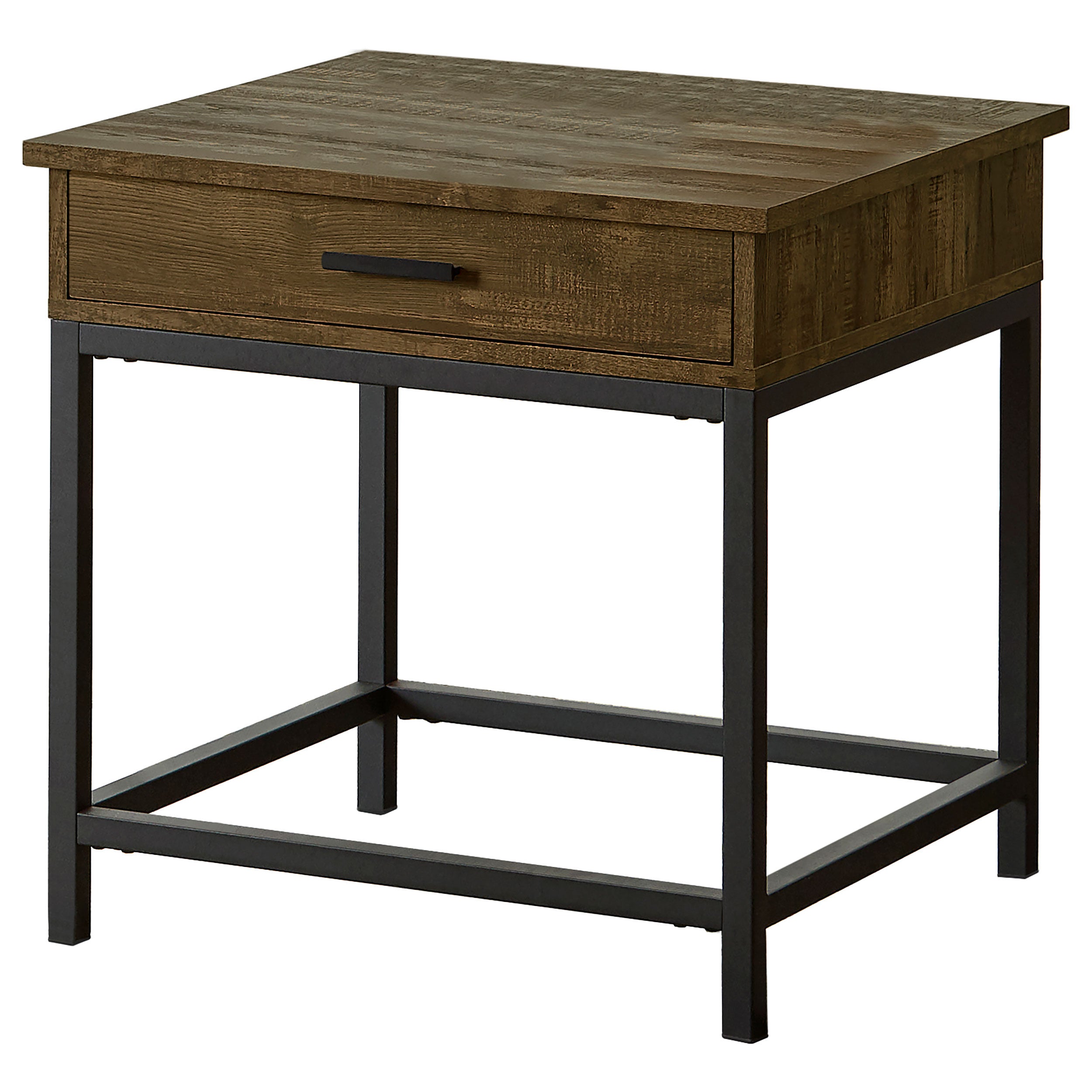 Byers 1-drawer Square Engineered Wood End Table Brown Oak — view 1