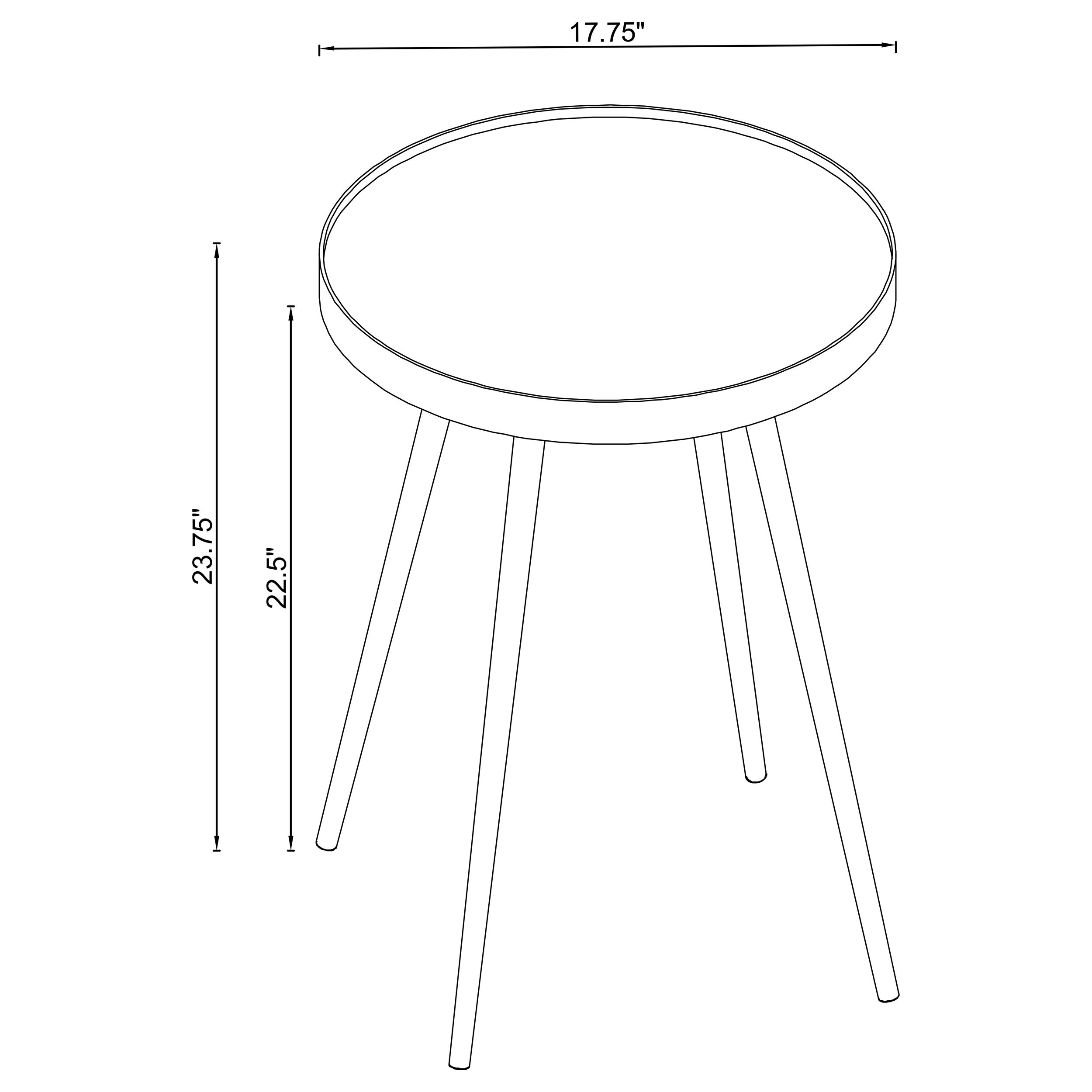 Kaelyn Round Mirror Top End Side Table Gold — view 3