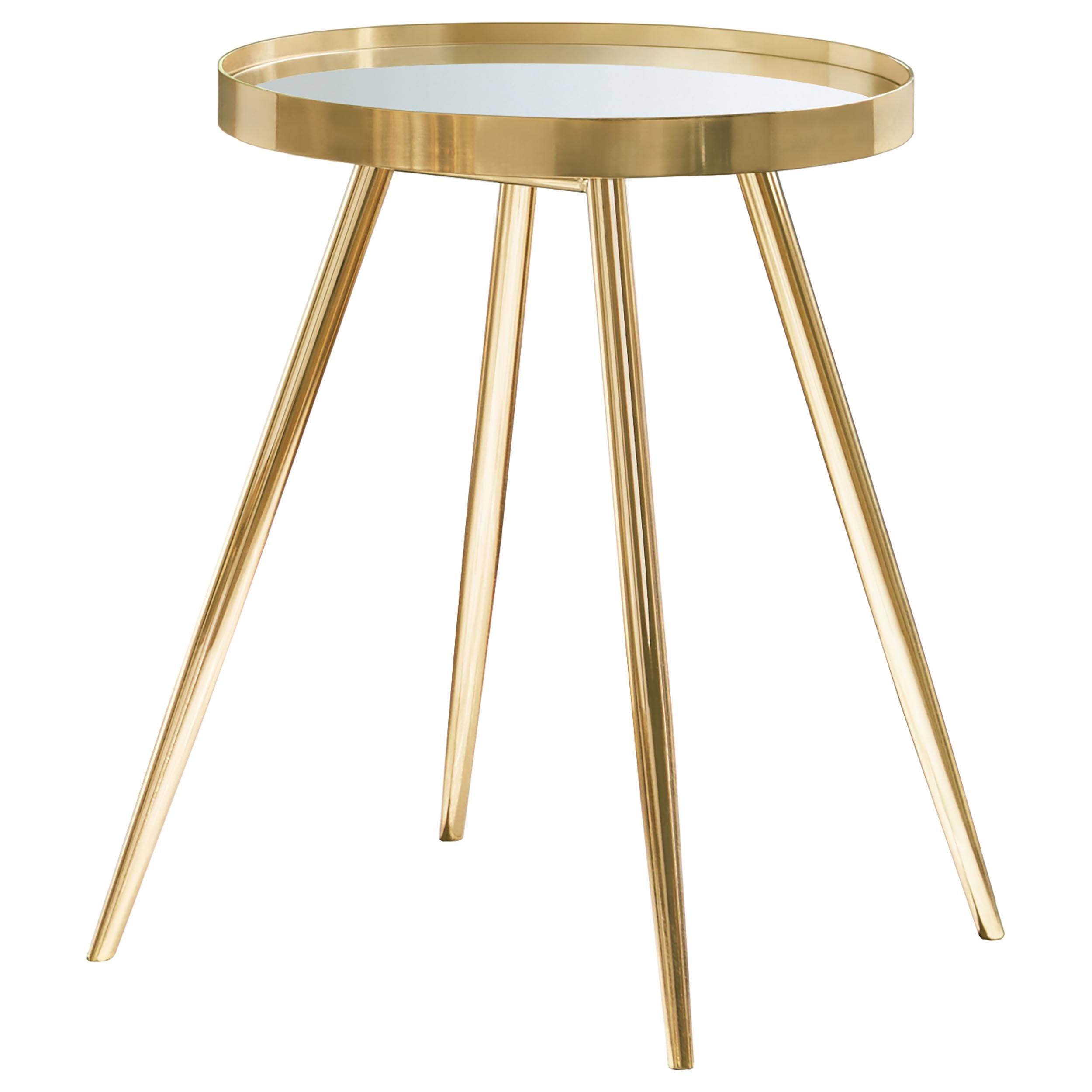 Kaelyn 3-piece Round Coffee and End Table Set Gold — view 3