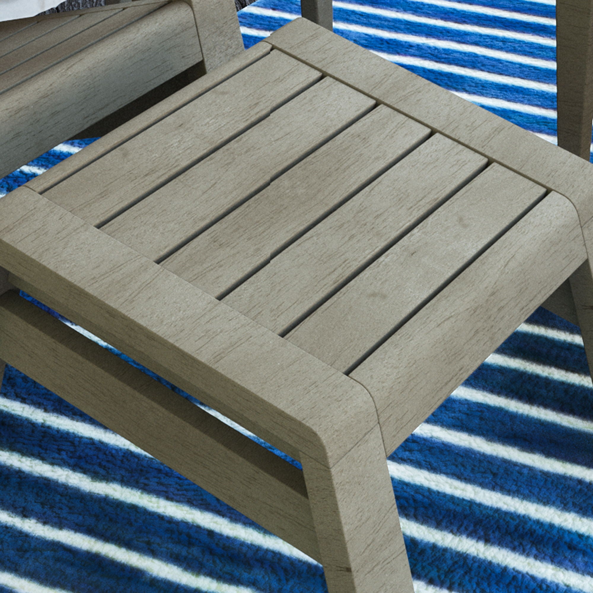 Sustain - 15" Wood Outdoor Ottoman - Dark Gray