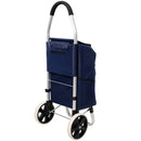Foldable Shopping Trolley With Wheels And Waterproof Bag - Blue