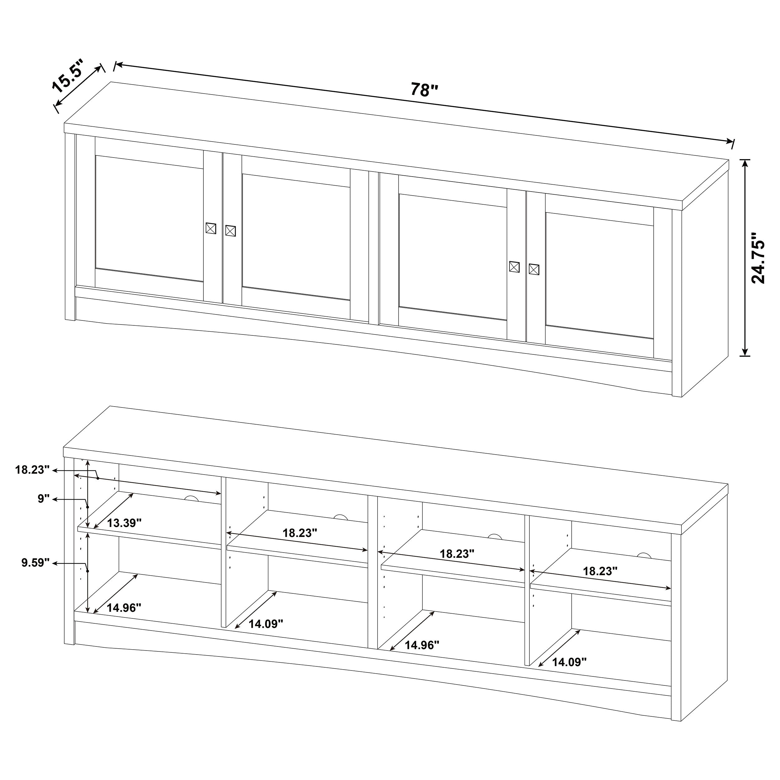 Laughlin 4-door Engineered Wood 78-inch TV Stand White — view 12