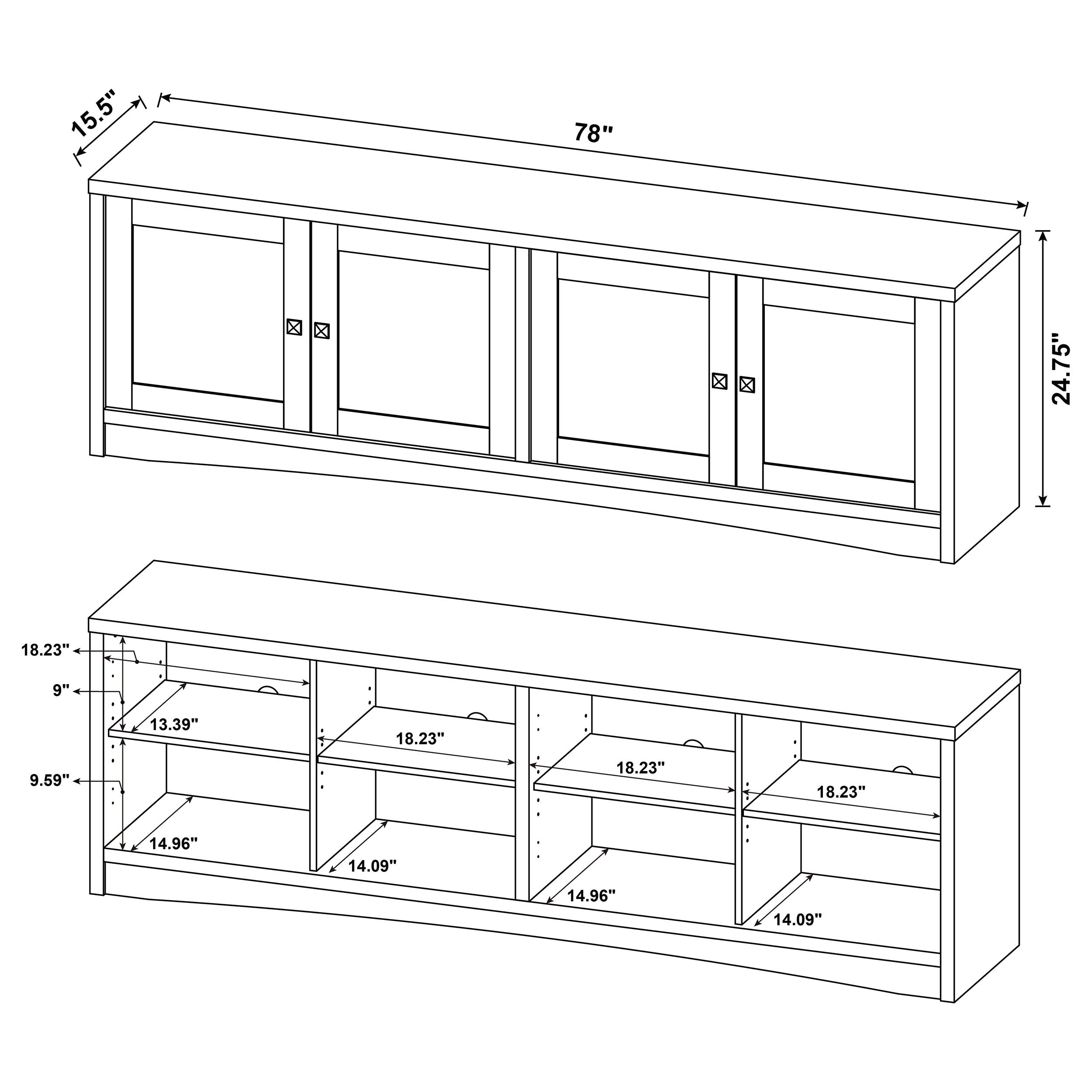 Laughlin 3-piece Entertainment Center TV Stand Dark Pine — view 18