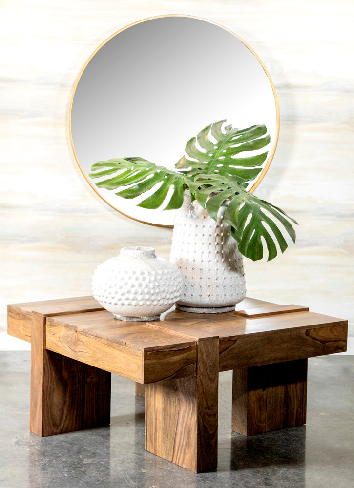 Samira Square Solid Wood Coffee Table Natural Sheesham — view 2