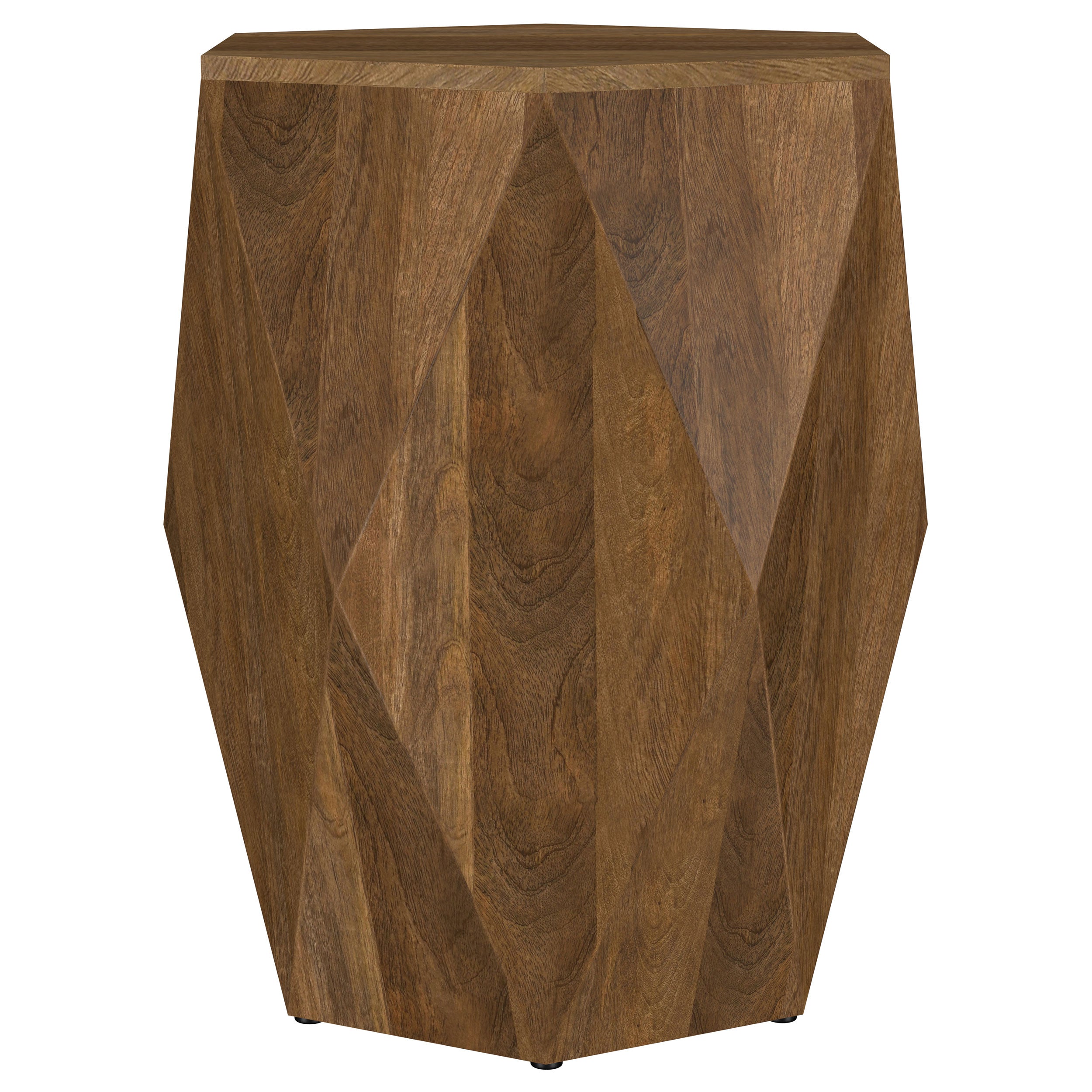 Zalika Hexagonal Solid Mango Wood End Table Natural — view 3