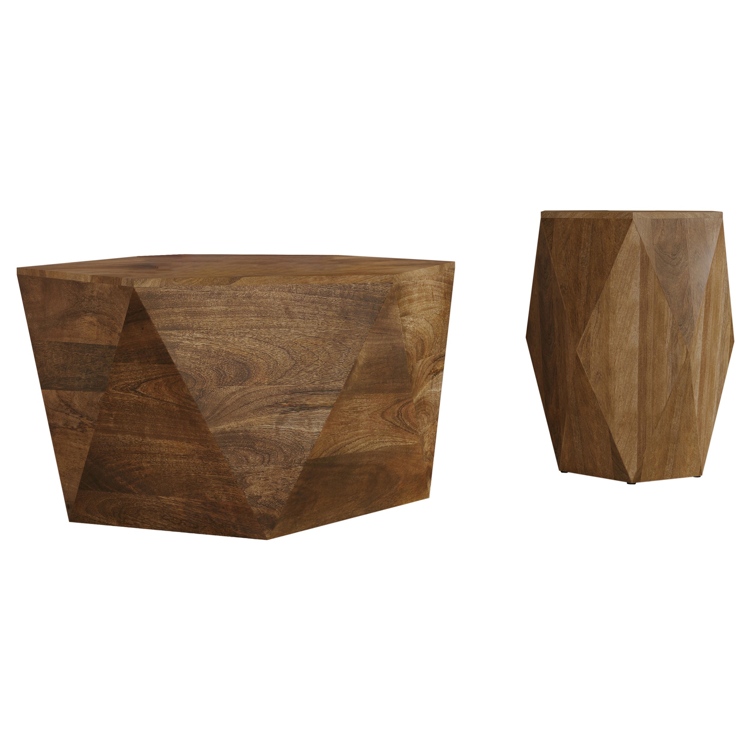 Zalika 2-piece Solid Wood Coffee and End Table Set Natural — view 2