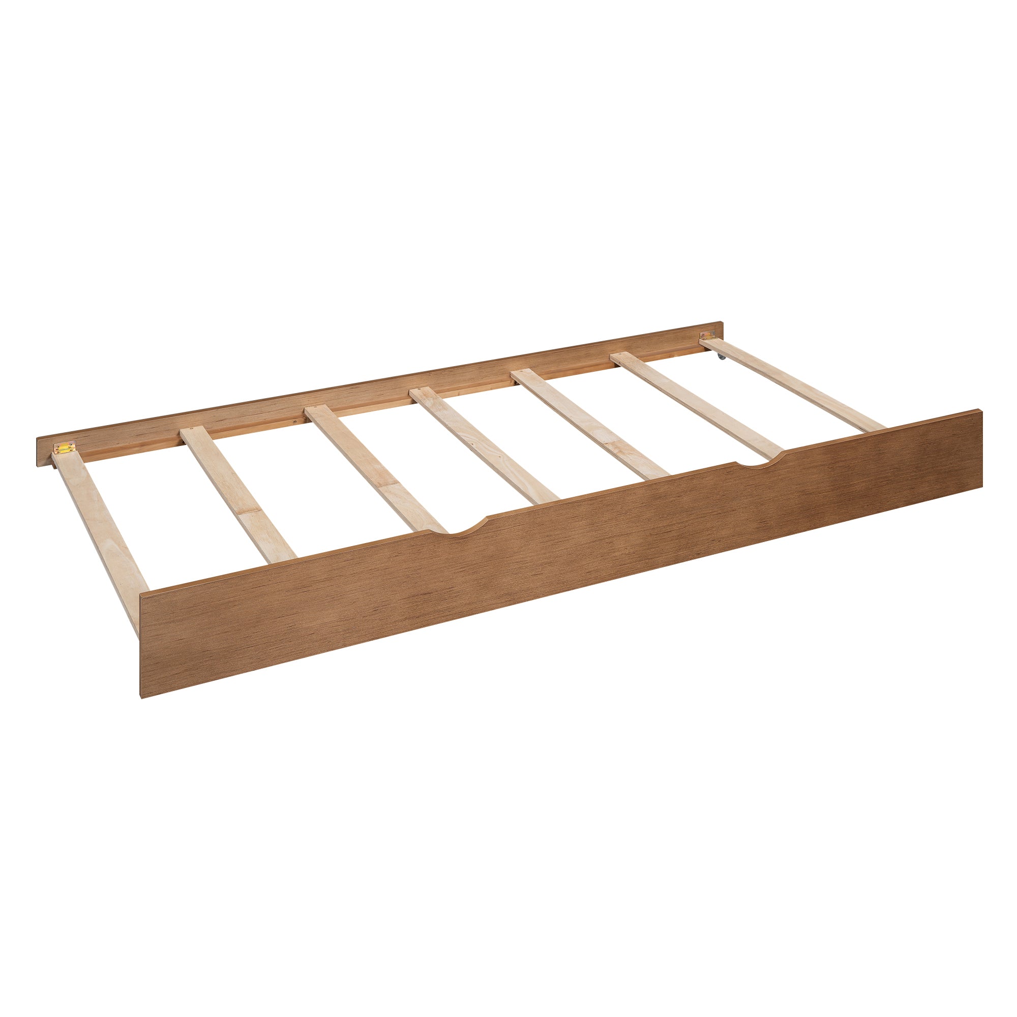 Full Size Platform Bed with Storage Headboard and Twin Size Trundle, Walnut - Atlantic Fine Furniture Melbourne FL