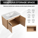 Bathroom Vanity Set With Resin Countertop Sink, 2 Doors