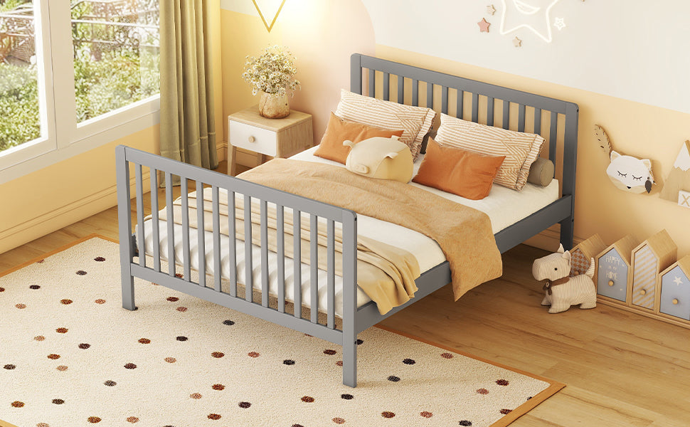Convertible Crib/Full Size Bed with Changing Table, Gray - Atlantic Fine Furniture Melbourne FL