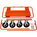 Heavy Duty Drywall Sheet Cart & Panel Dolly With 2400Lbs Capacity, Mold On Rubber Wheels, Steel Construction - Orange