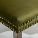 Nikki - Modern, High-End Tufted Solid Wood Contemporary Velvet Upholstered Dining Chair With Chrome Stainless Steel Plating Legs, Nailhead Trim (Set of 2)