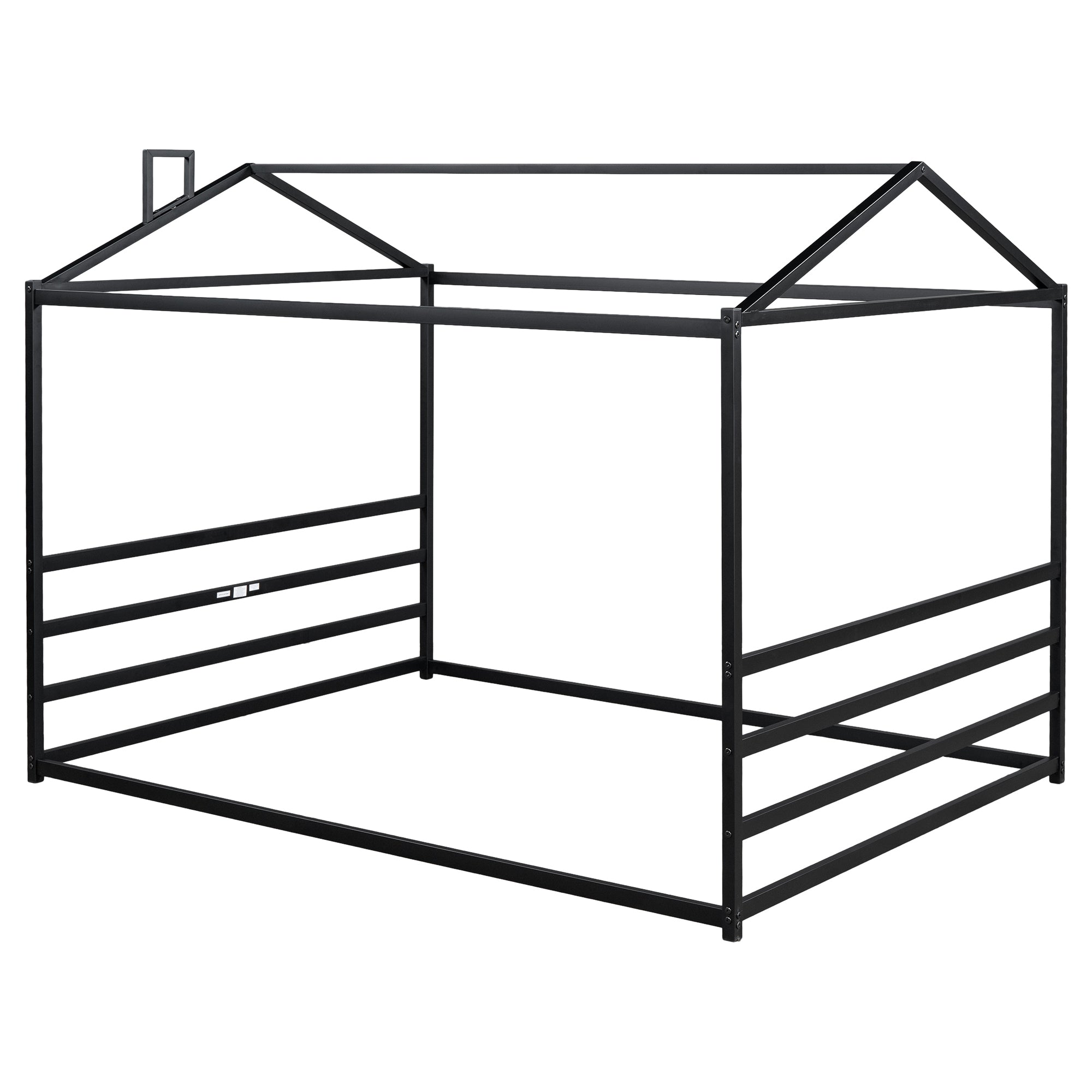 Metal House Shape Platform Bed, Black, Queen - Atlantic Fine Furniture Melbourne FL