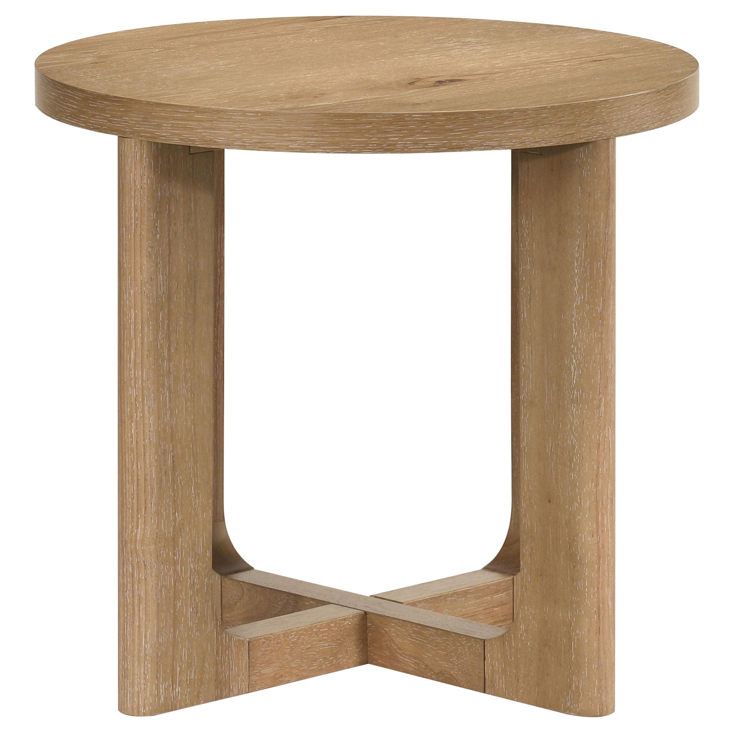 Kessler 3-piece Round Sculptural Wood Coffee Table Set Light Oak — view 5