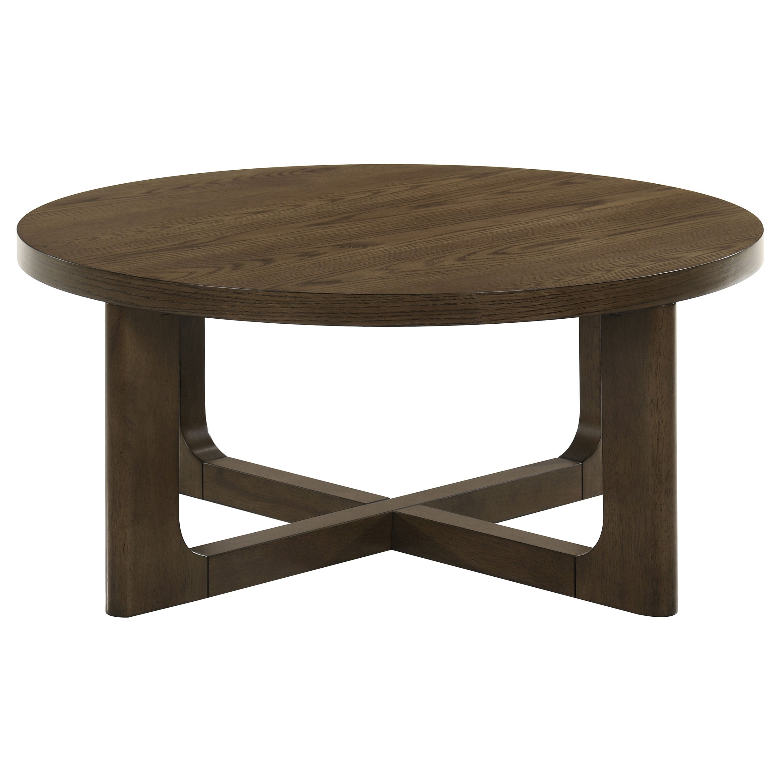 Kessler 2-piece Round Sculptural Wood Coffee Table Set Brown — view 9