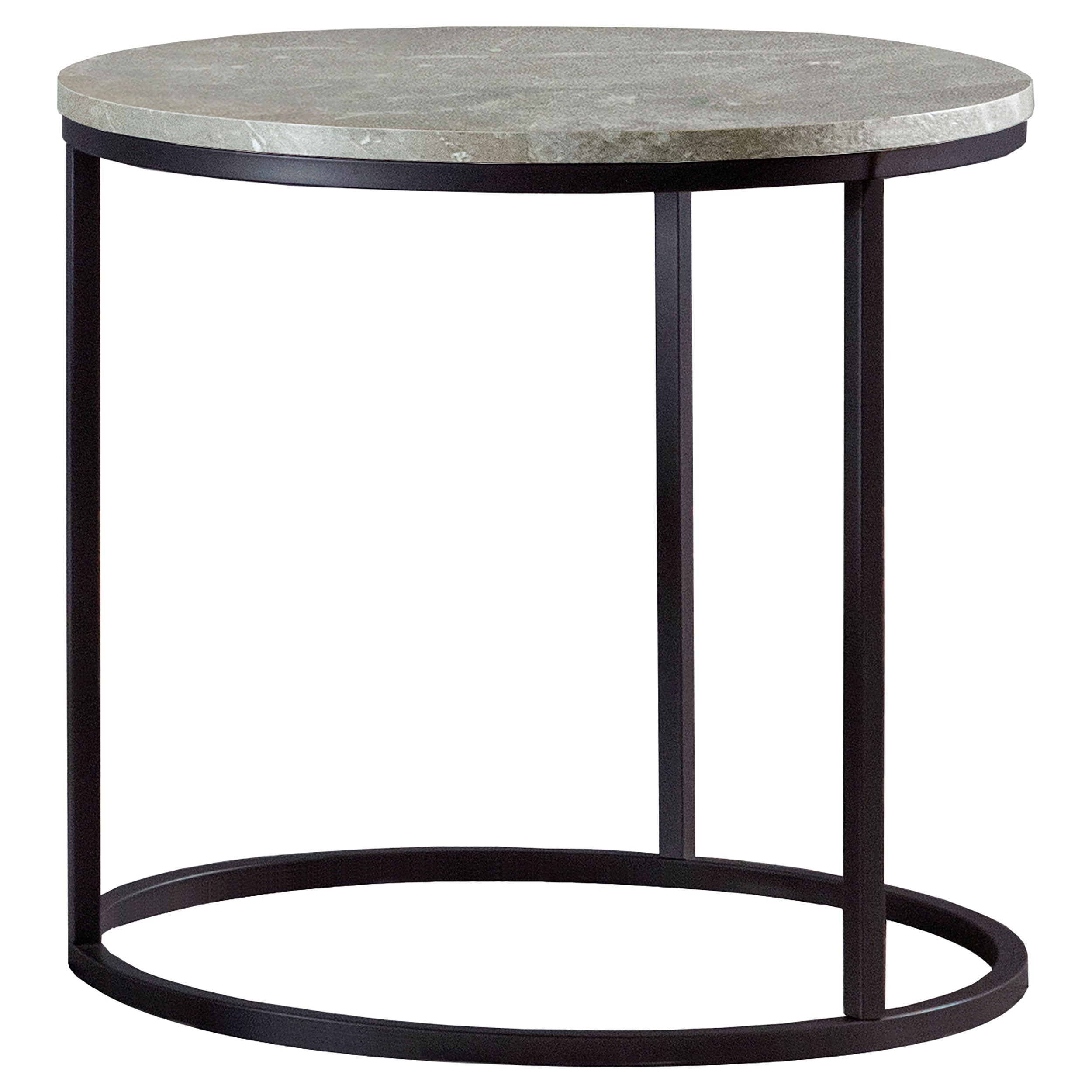 Lainey Round Faux Marble Side End Table Grey — view 1