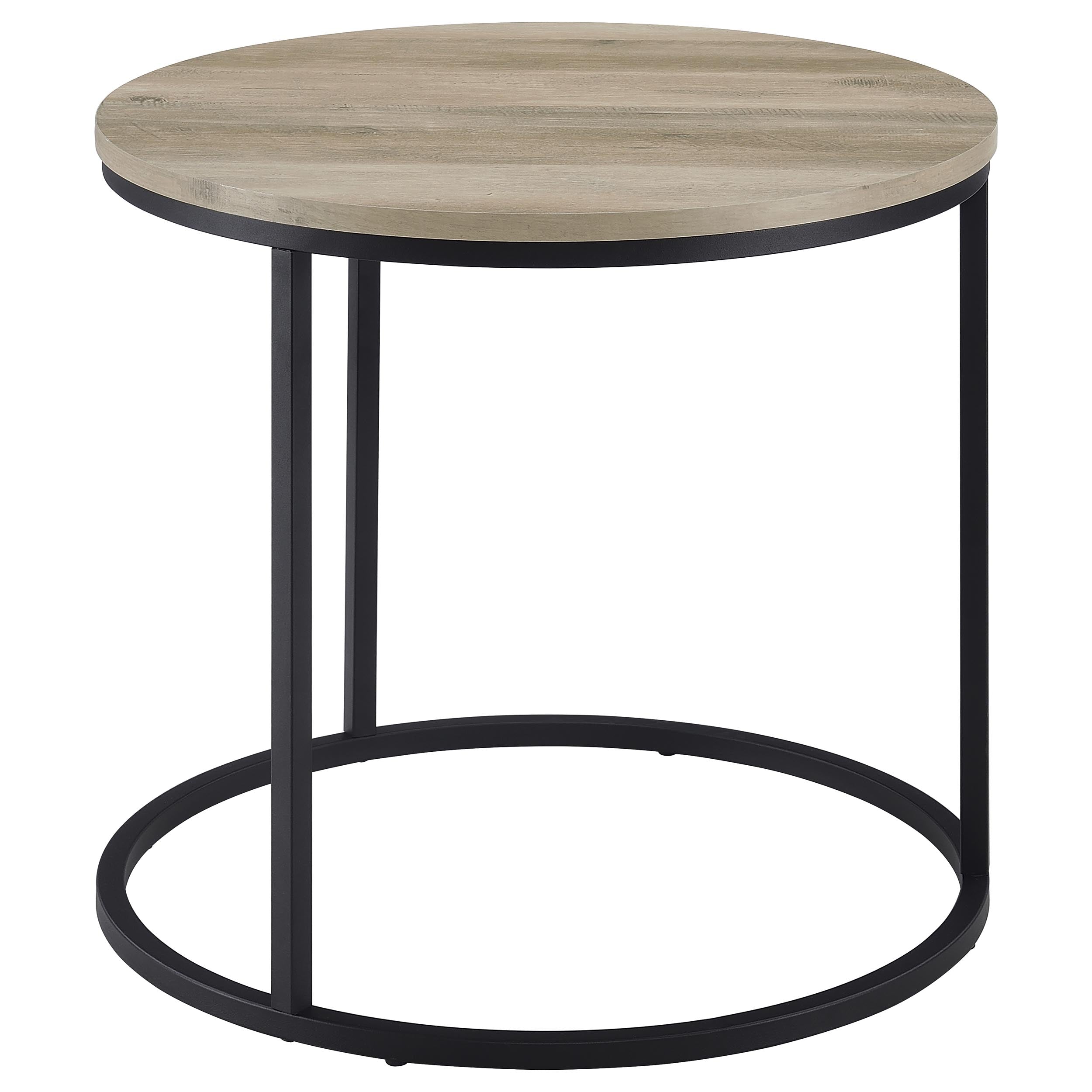 Lainey Round Occasional Side End Table Distressed Pine — view 5