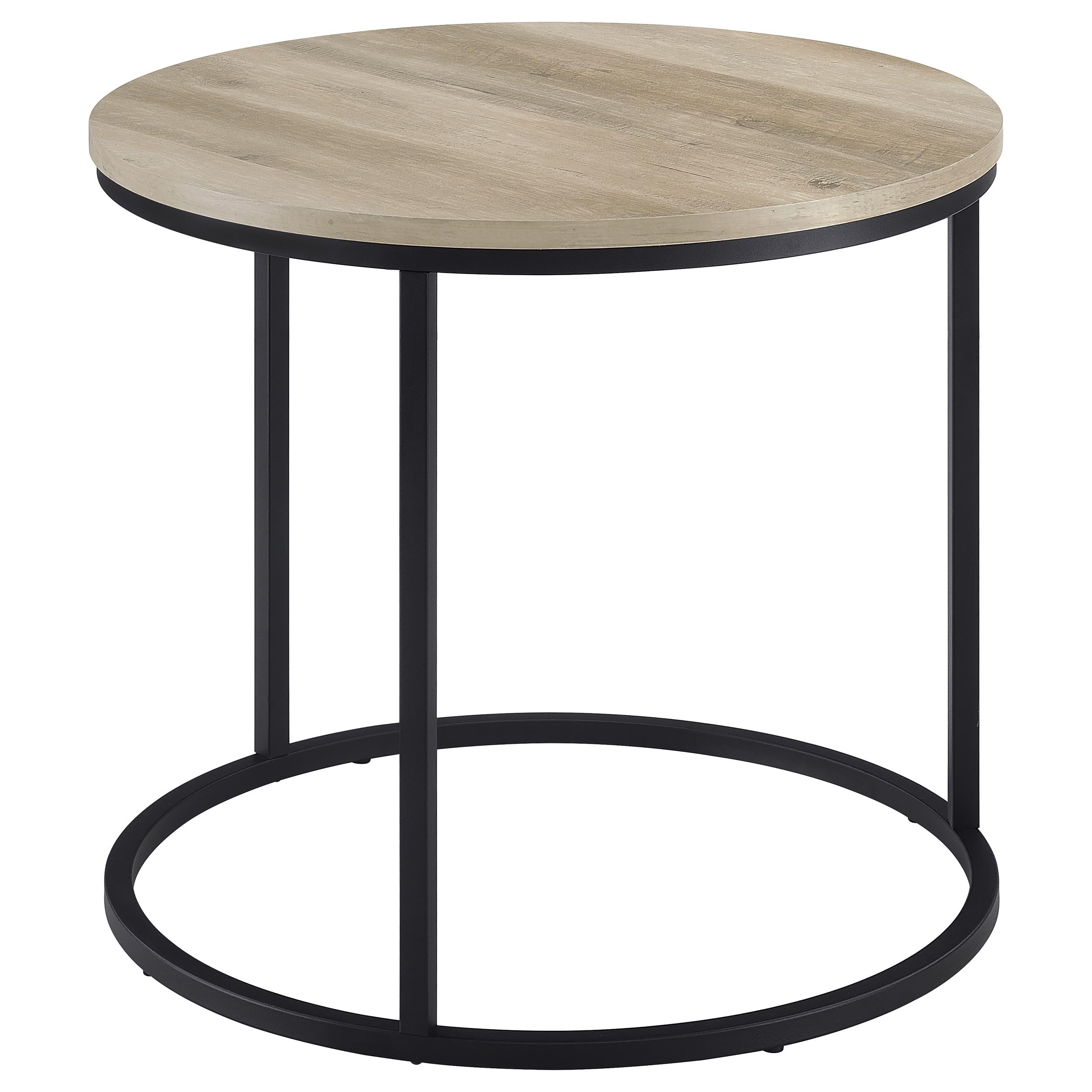 Lainey Round Occasional Side End Table Distressed Pine — view 6