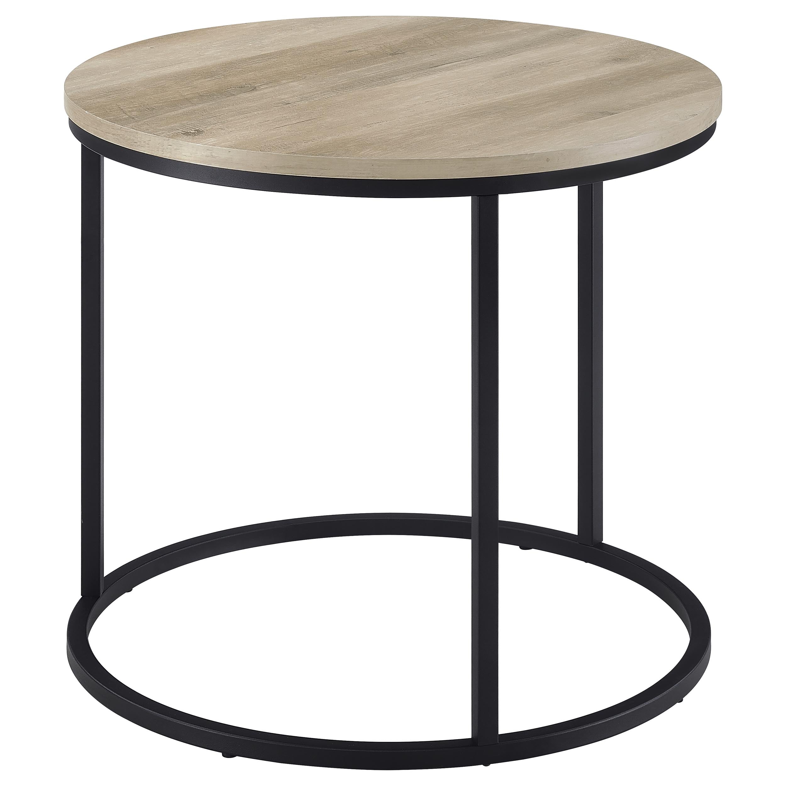 Lainey Round Occasional Side End Table Distressed Pine — view 7