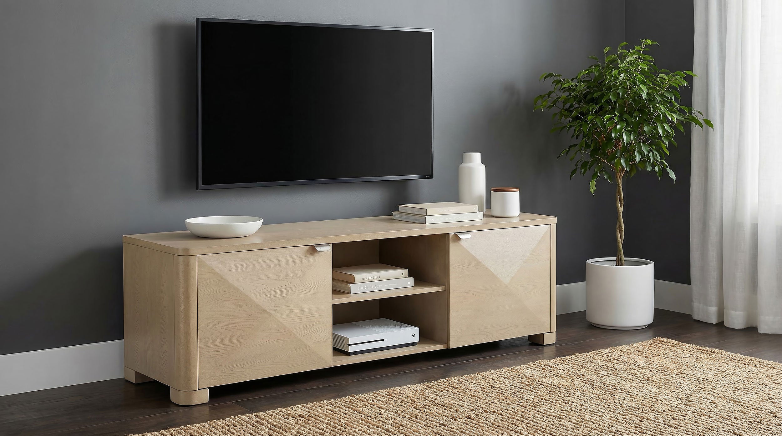 Marcelo 71-inch TV Stand Media Console Light Elm — view 2