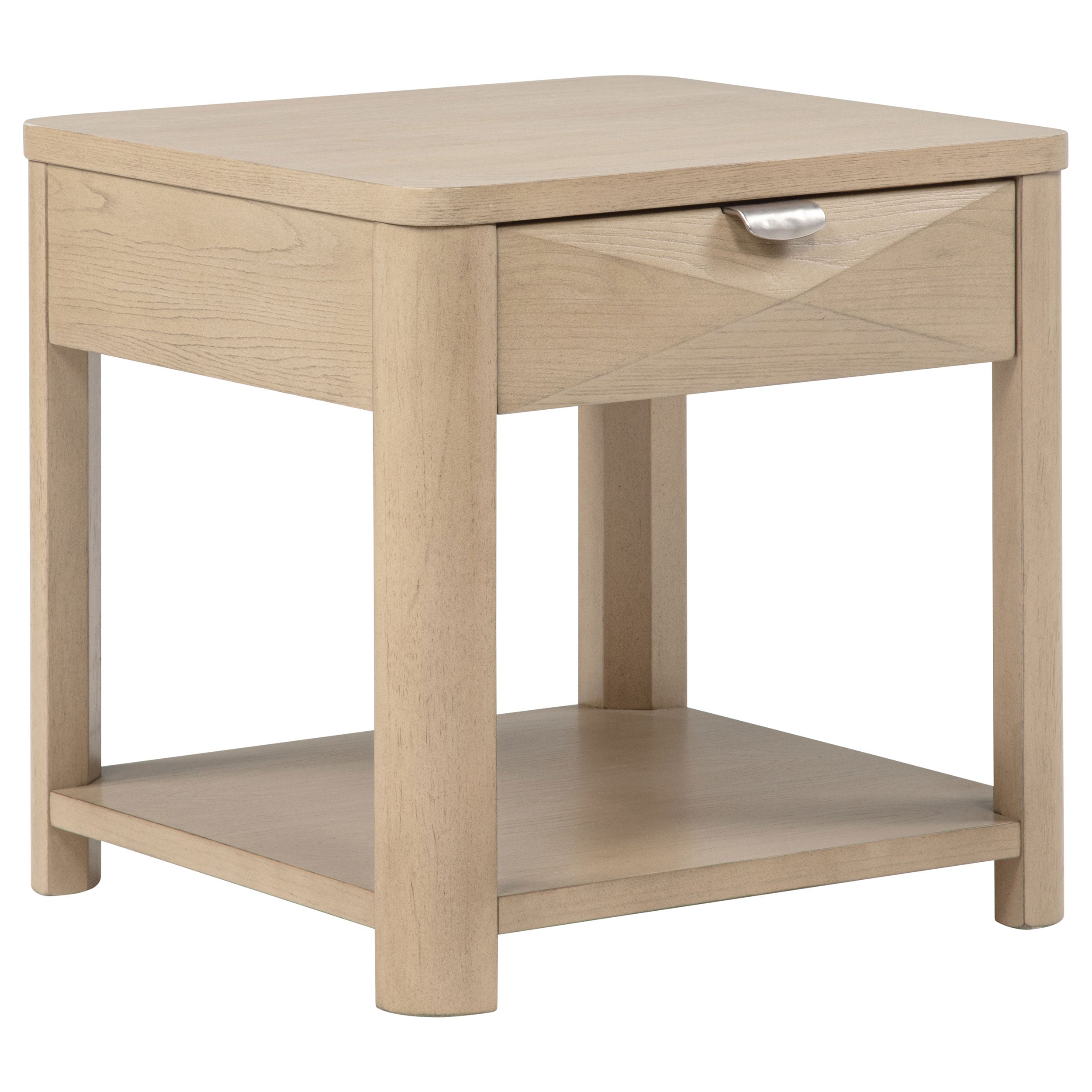 Marcelo Wood End Table with Drawer and Shelf Light Elm — view 1