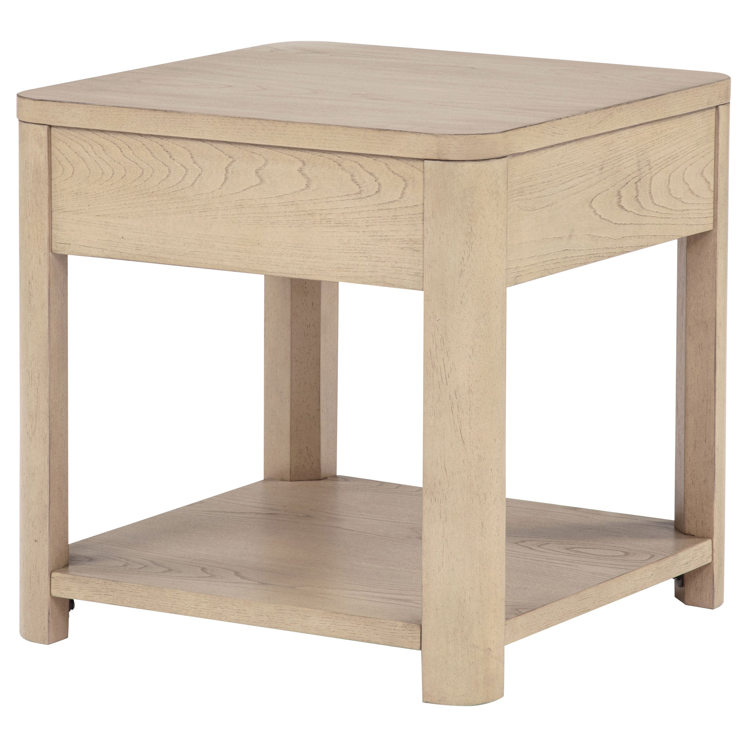 Marcelo Wood End Table with Drawer and Shelf Light Elm — view 9