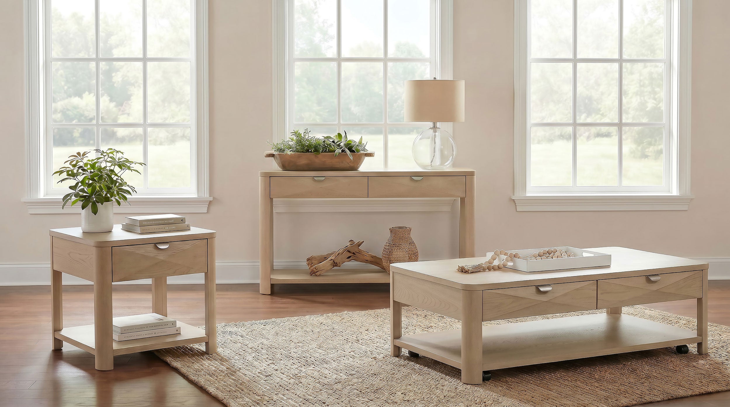 Marcelo Wood End Table with Drawer and Shelf Light Elm — view 14