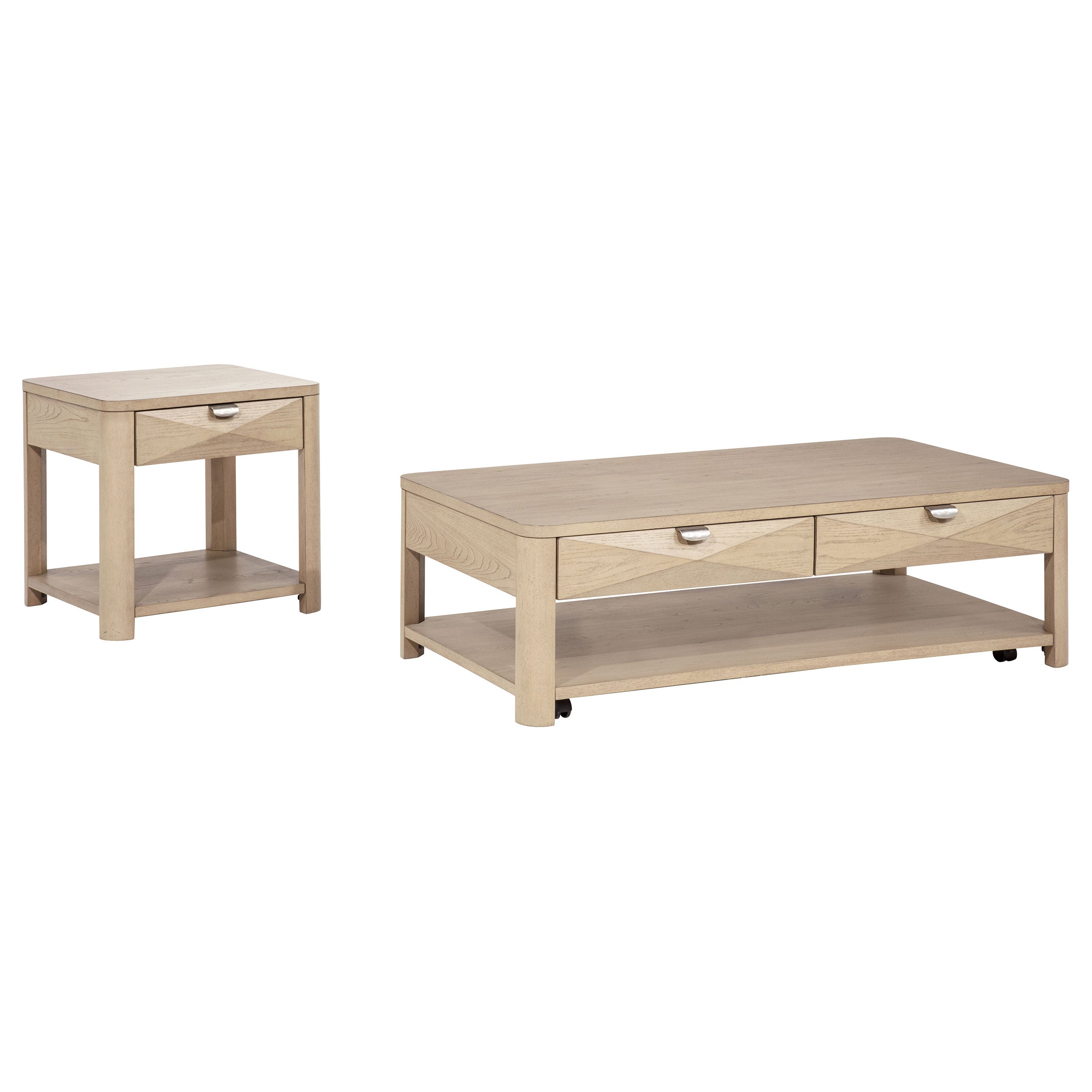 Marcelo 2-piece Coffee Table Set with Storage Light Elm — view 2